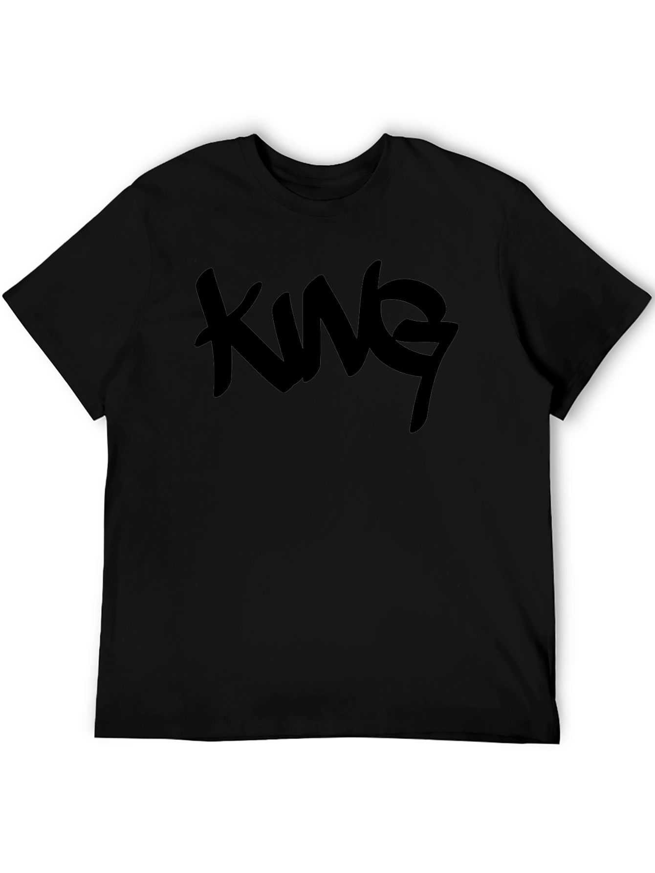 Black King Graphic Print Men's Black T-Shirt view 5