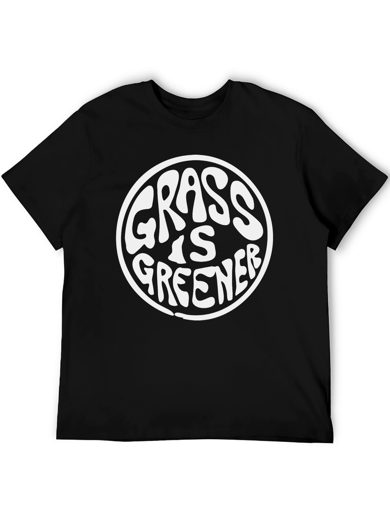 Black Grass Is Greener T-Shirt - Black, Classic Fit view 5
