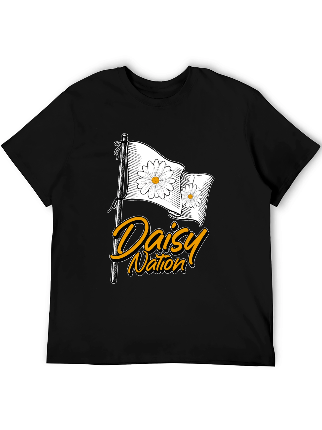 Black Daisy Nation Graphic T-Shirt - Black Cotton Tee view 5