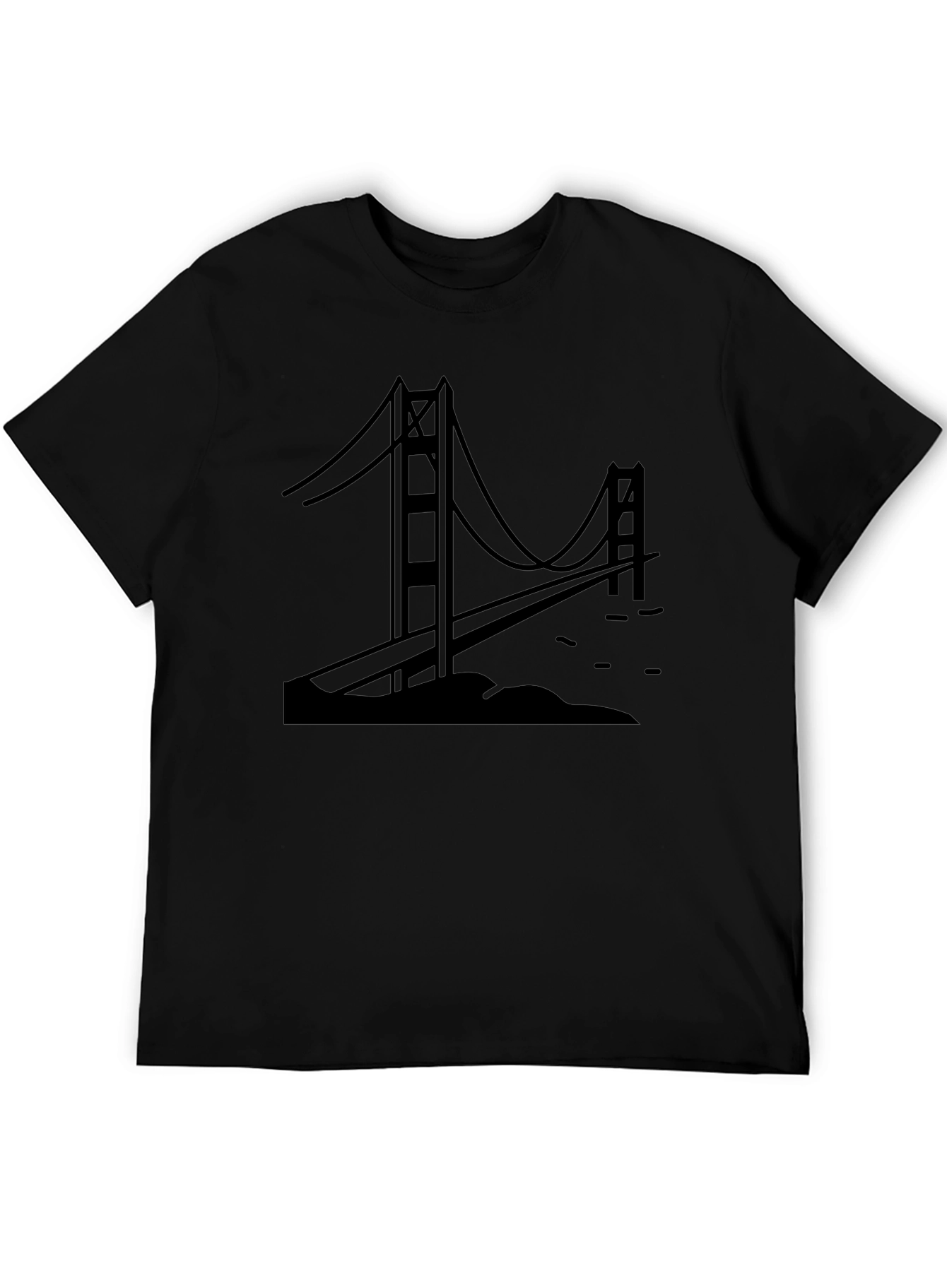 Black Golden Gate Bridge Graphic Tee view 5