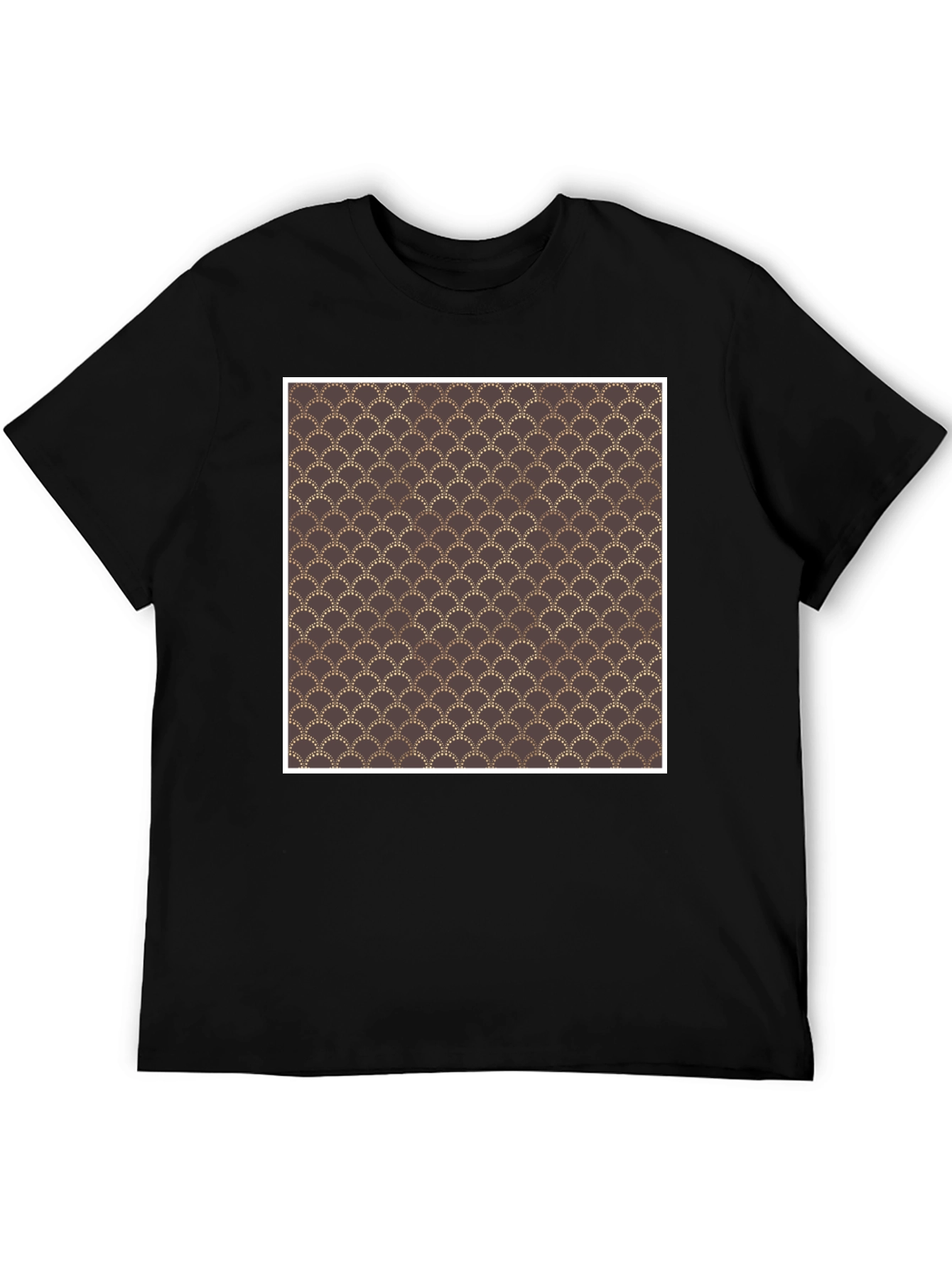 Black Art Deco Pattern Black T-Shirt view 5