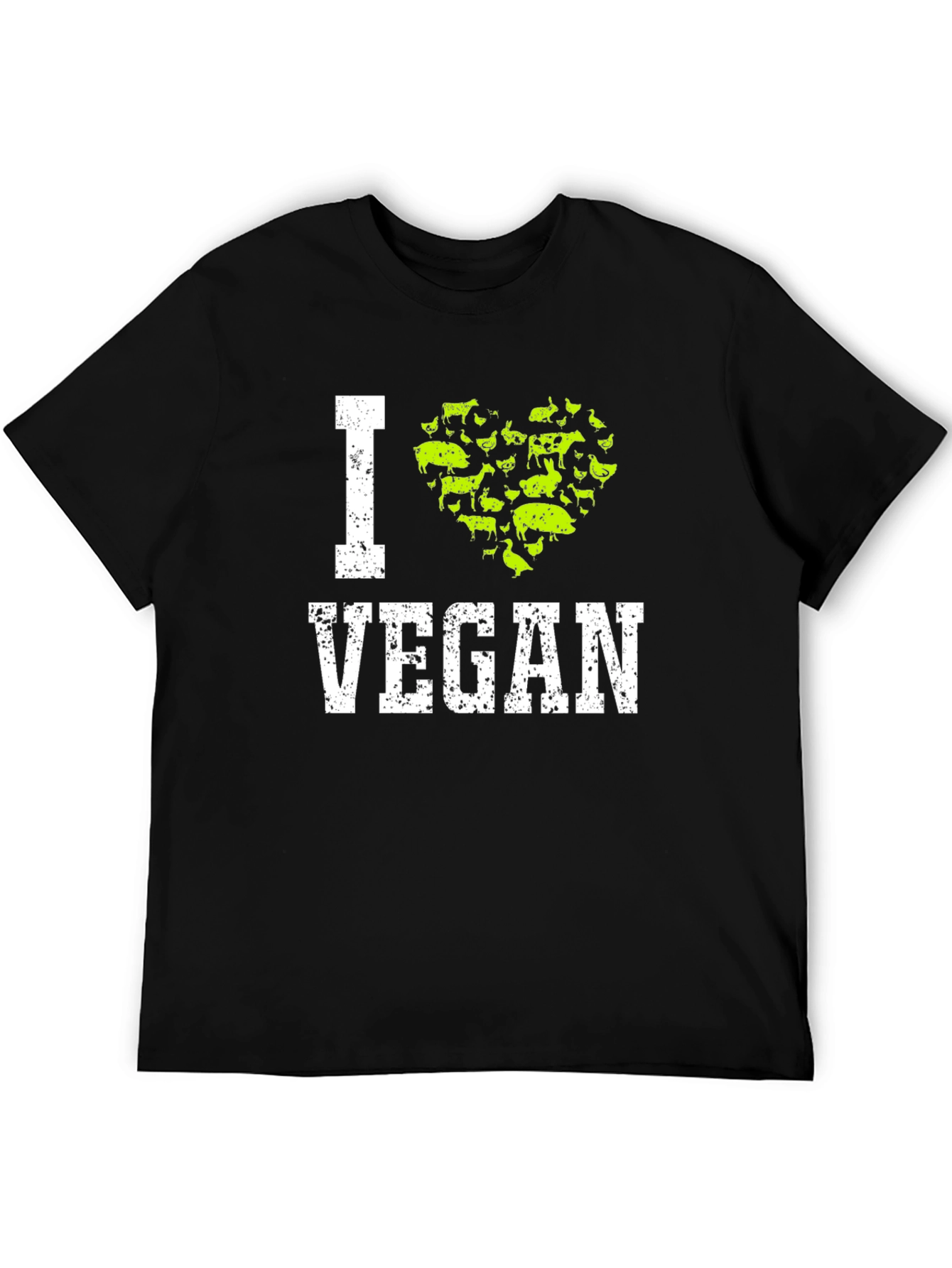 Black I Heart Vegan Graphic T-Shirt - Animal Lover Tee view 5