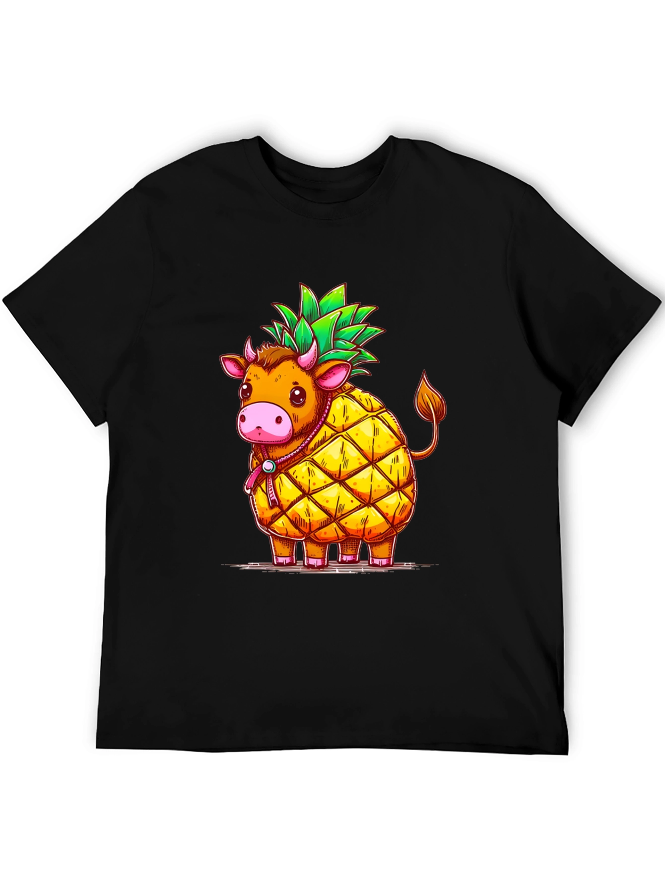 Black Pineapple Cow Graphic Tee view 5