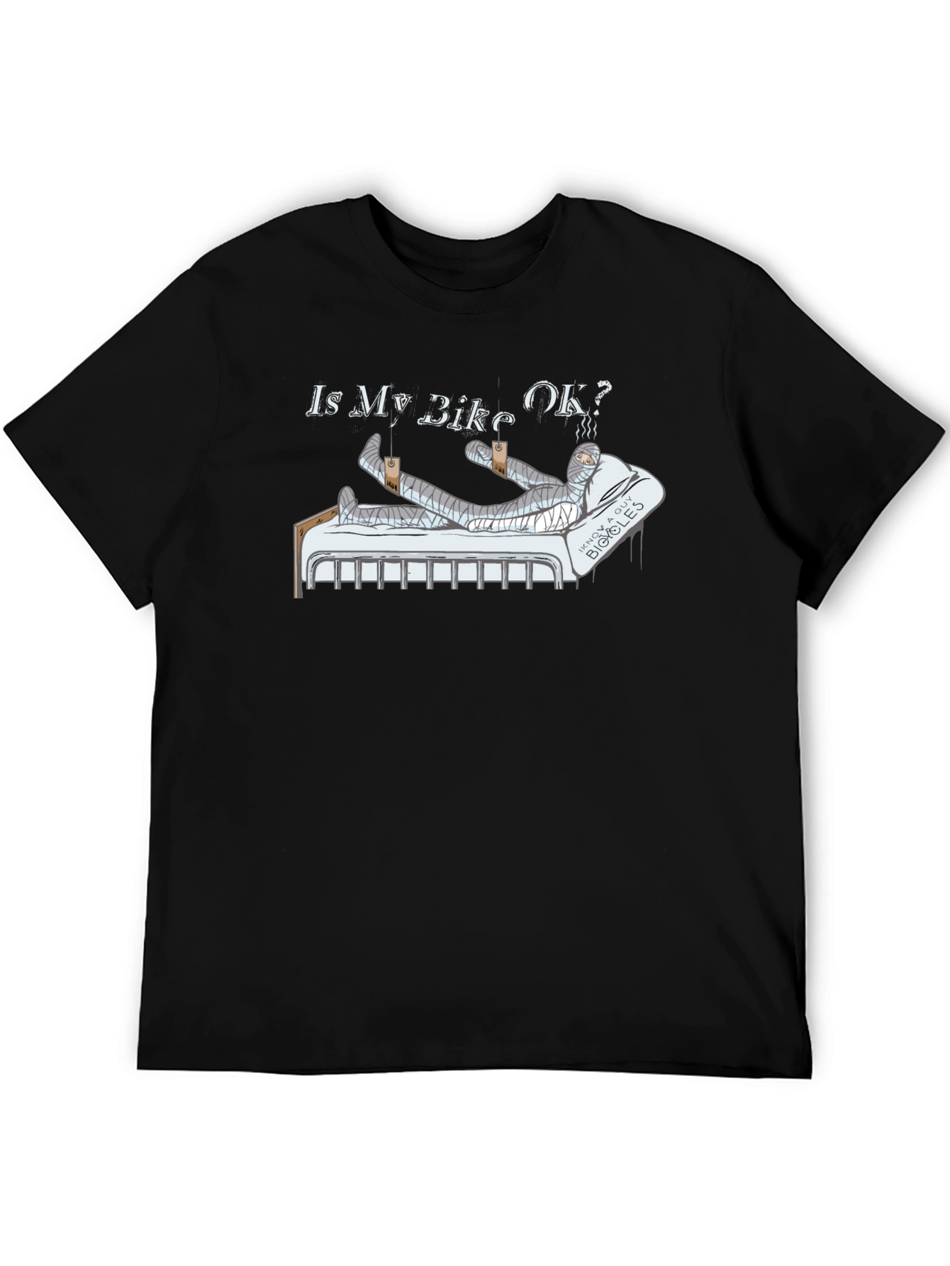 Black Is My Bike OK? Funny Motorcycle Injury T-Shirt view 5