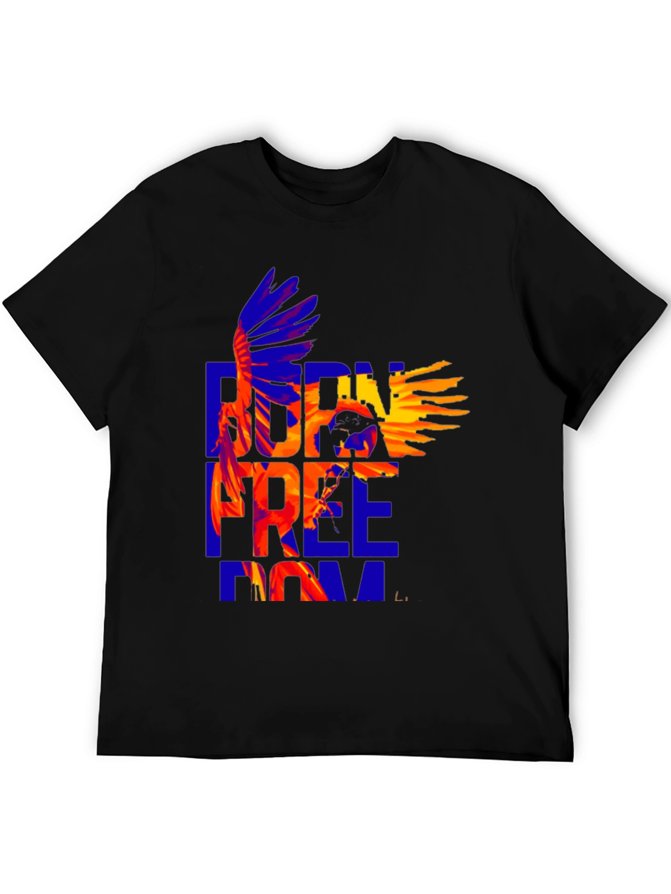 Black Born Free Eagle Graphic Tee - Stylish Cotton T-Shirt view 5