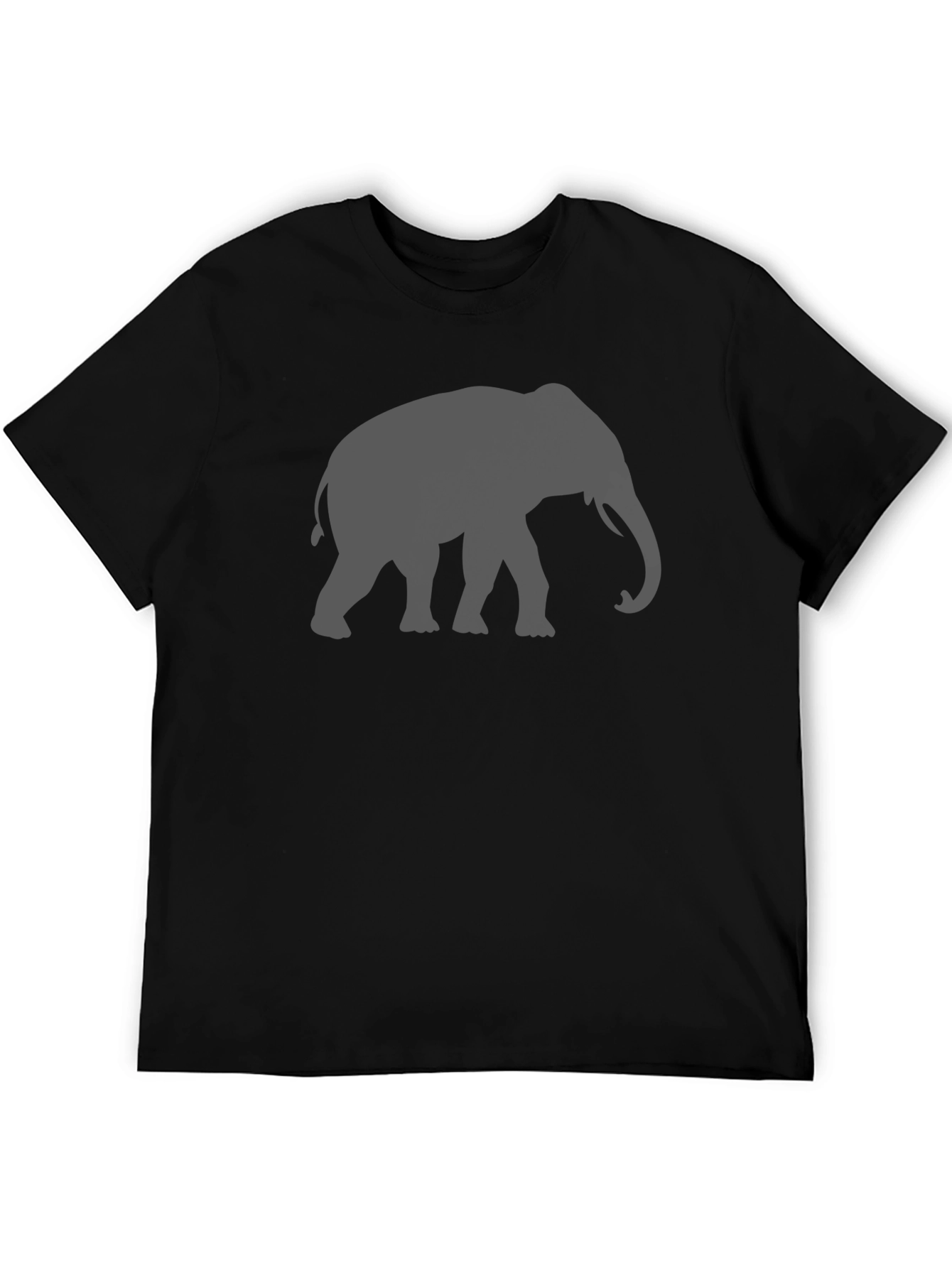 Black Elephant Silhouette Graphic T-Shirt - Black view 5