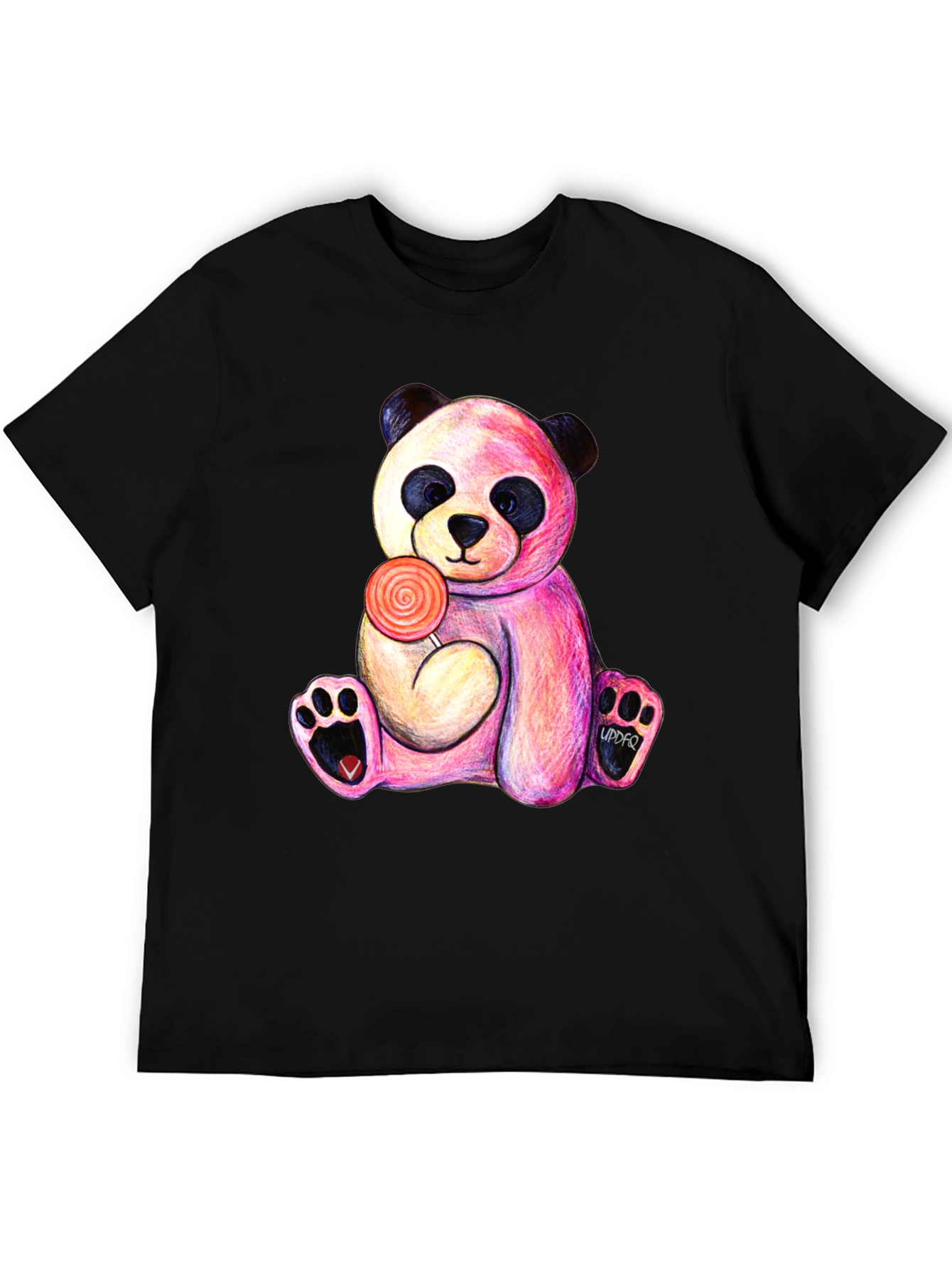 Black Panda Lollipop T-Shirt - Unique Graphic Tee view 5