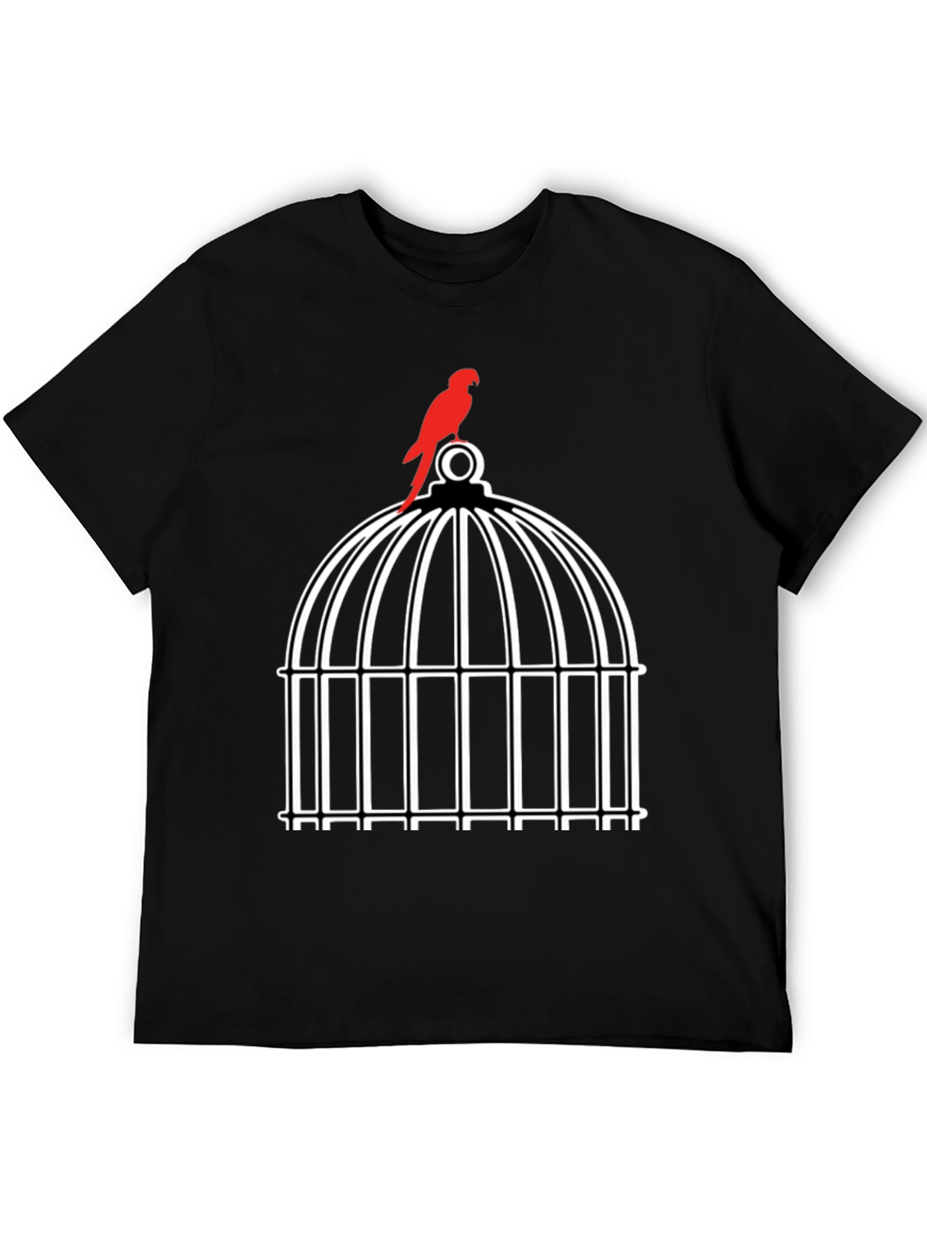 Black Birdcage Graphic Tee - Unique Design view 5