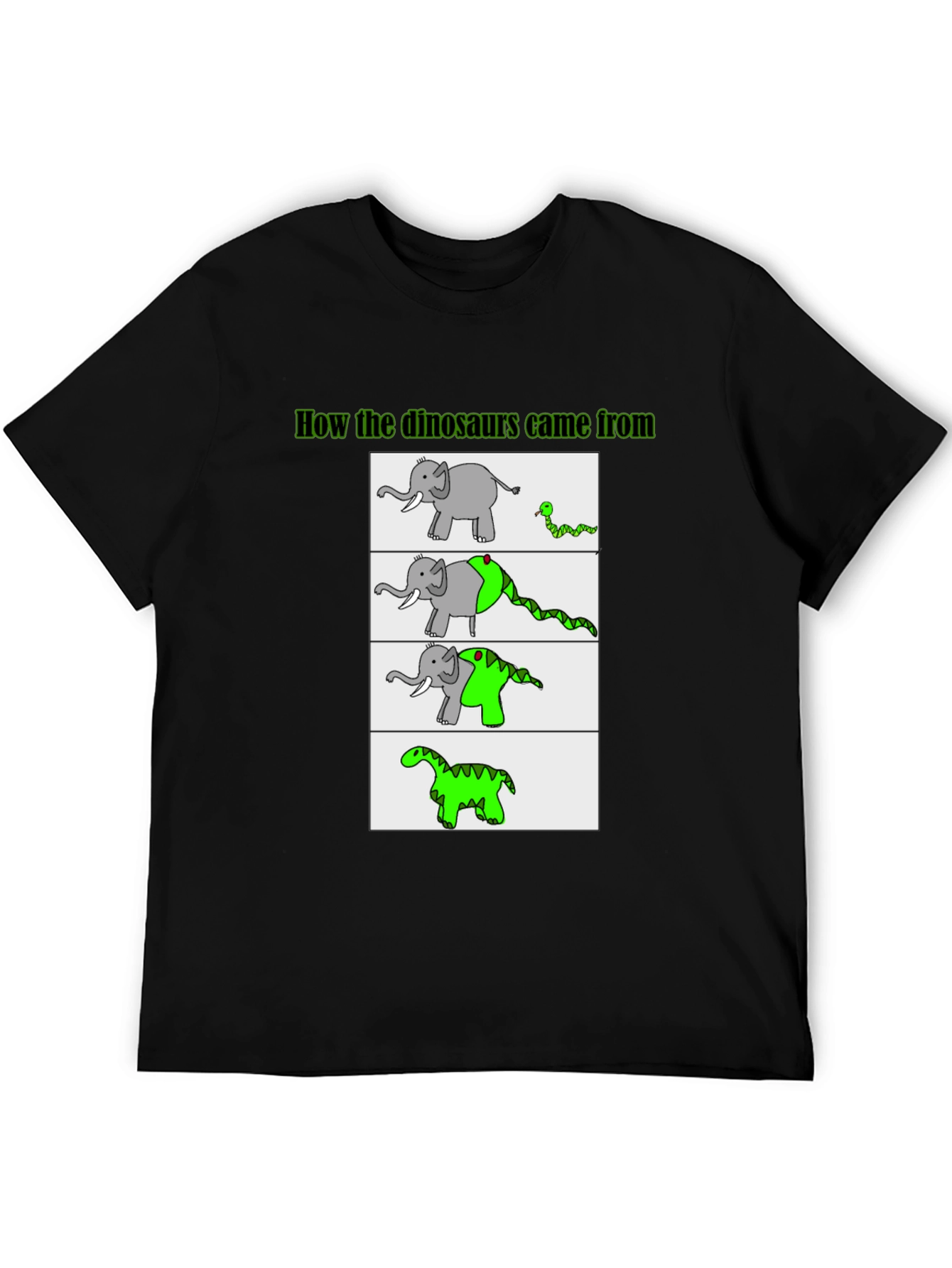 Black Funny Dinosaur Evolution Graphic T-Shirt view 5
