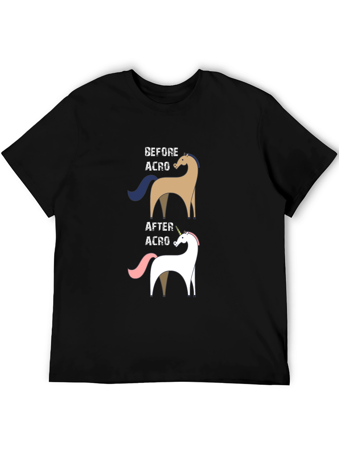 Black Funny Acro Unicorn T-Shirt view 5