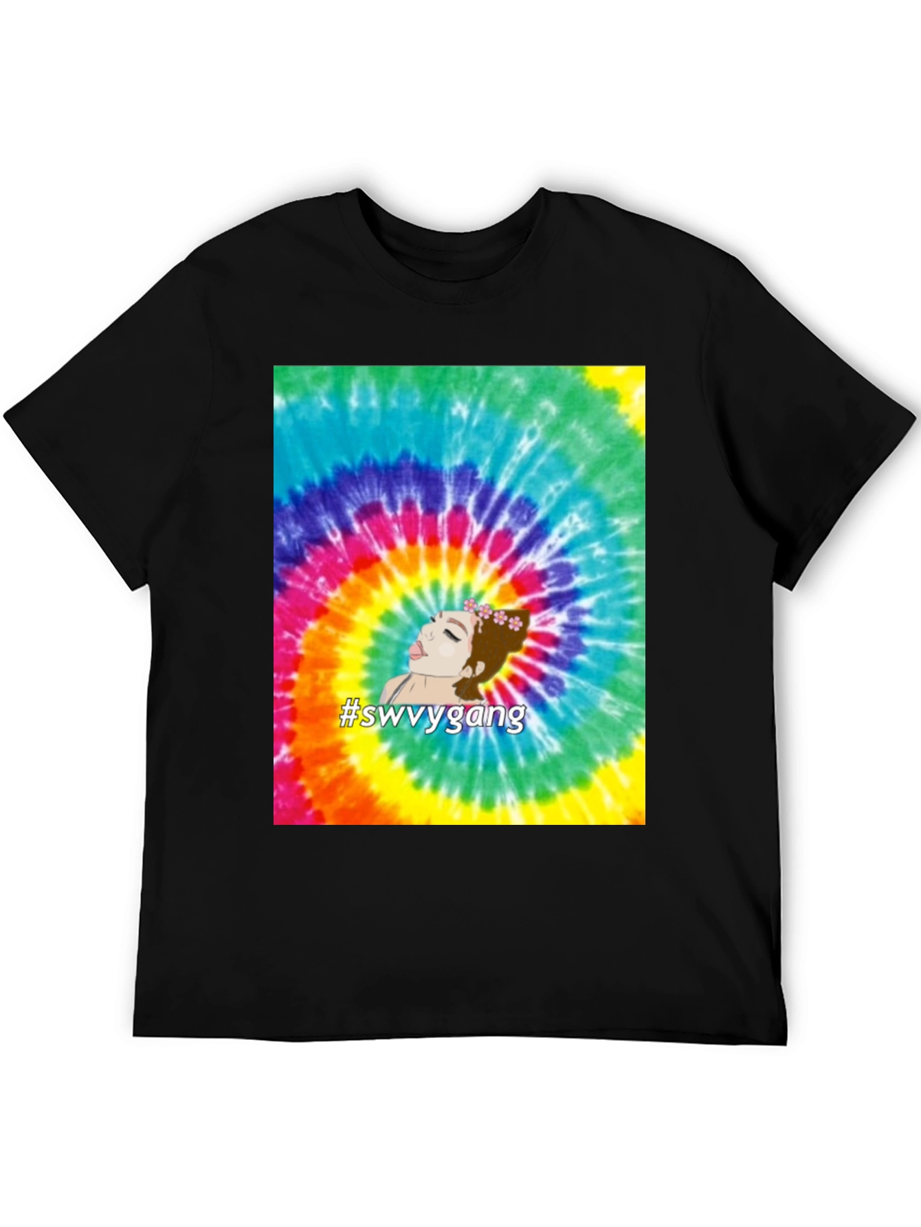 Black Tie-Dye Swvygang Graphic Tee - Casual Comfort view 5
