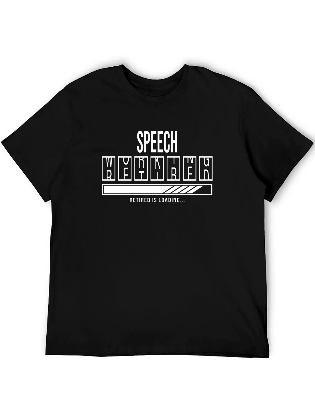 Black Speech Therapist Retirement Loading T-Shirt view 5