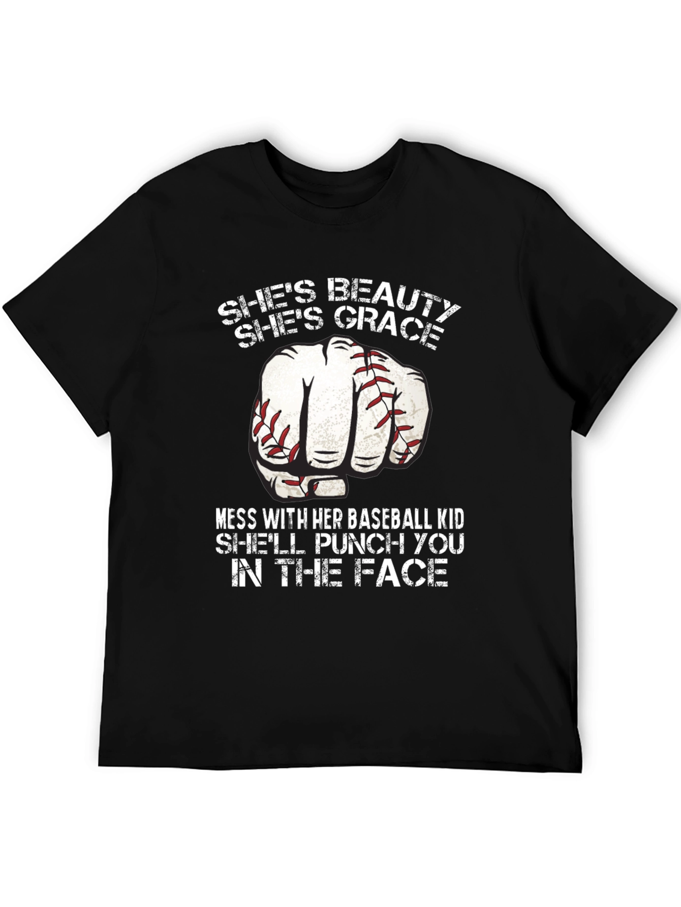 Black Baseball Mom Punch T-Shirt - Beauty and Grace view 5