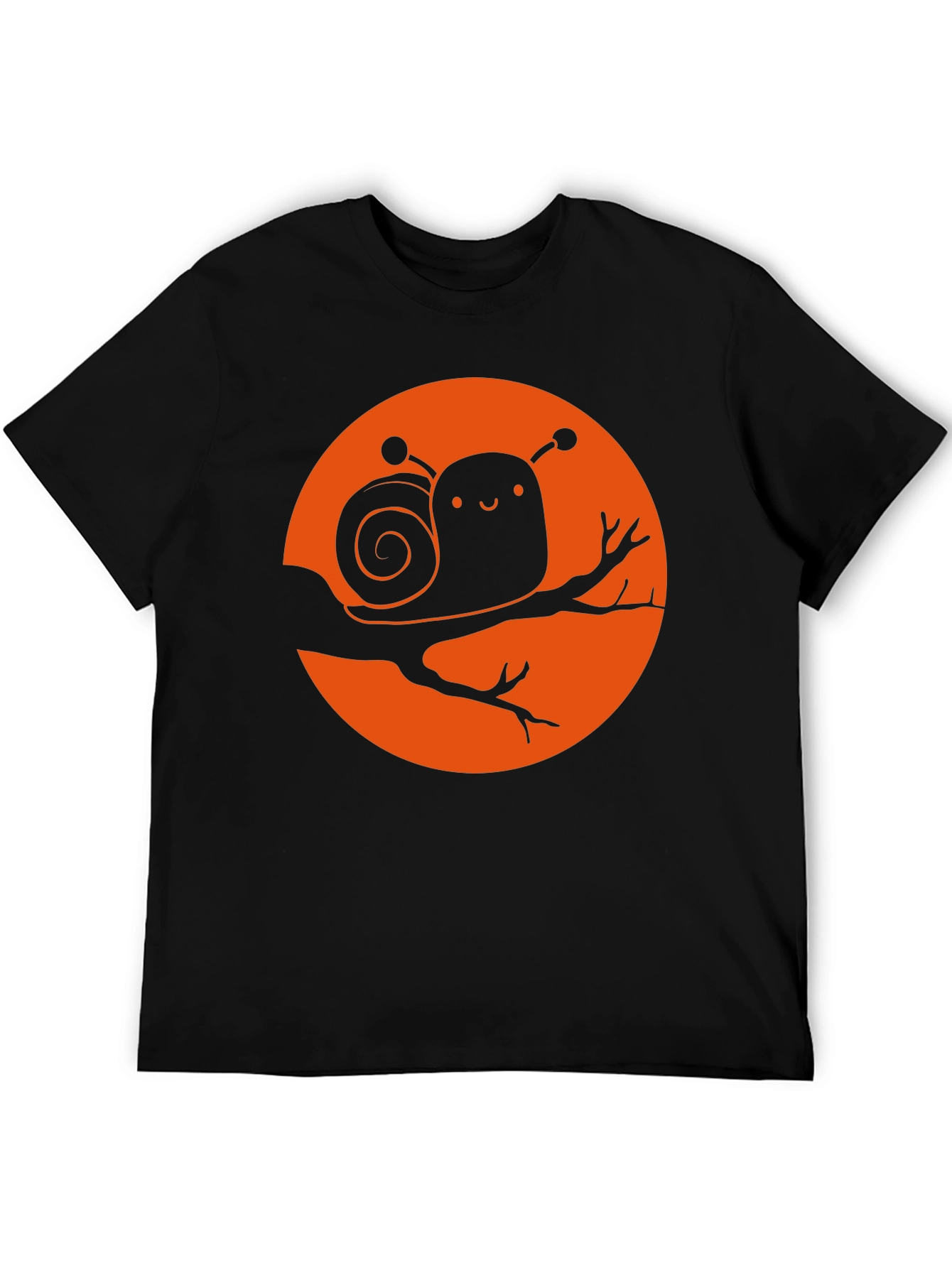 Black Cute Snail Graphic Tee - Unique Design view 5