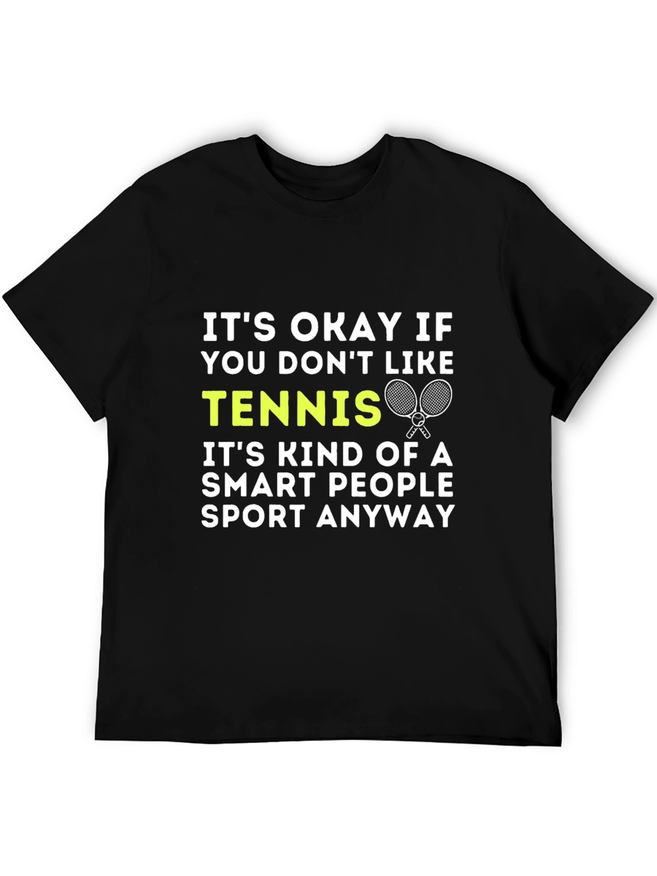 Black Funny Tennis Smart People Graphic T-Shirt view 5