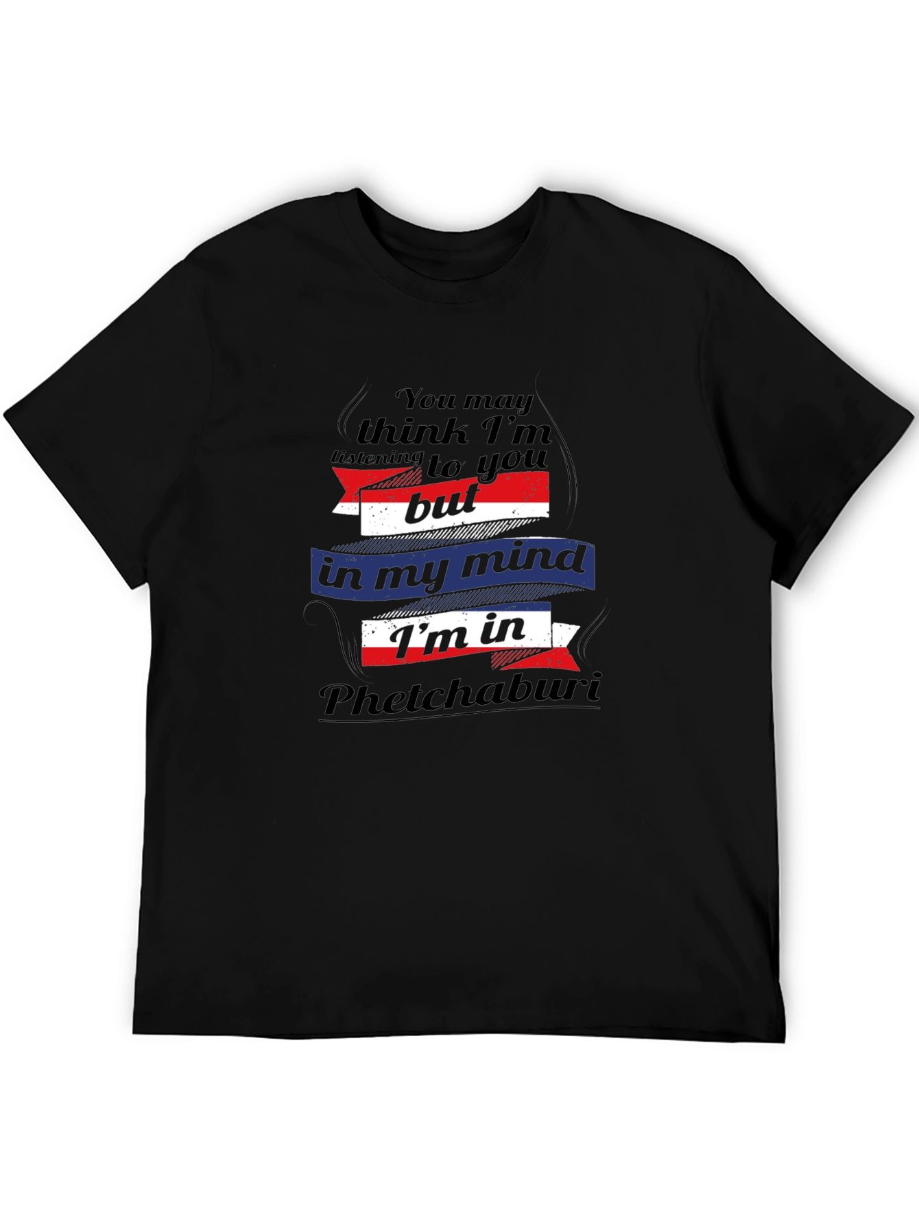 Black Phetchaburi Mind T-Shirt Funny Travel Tee view 5