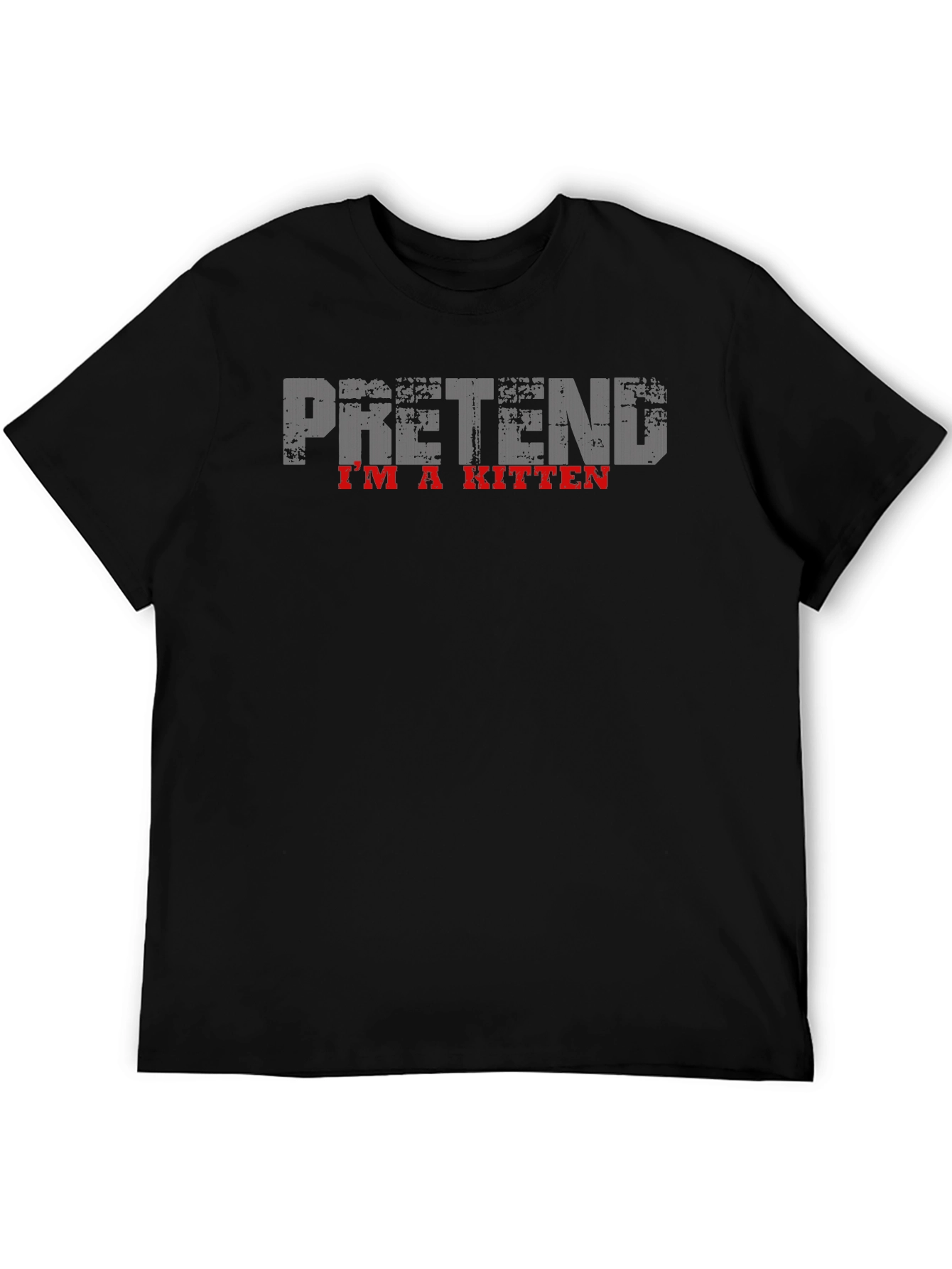 Black Pretend I'm a Kitten Black T-Shirt view 5