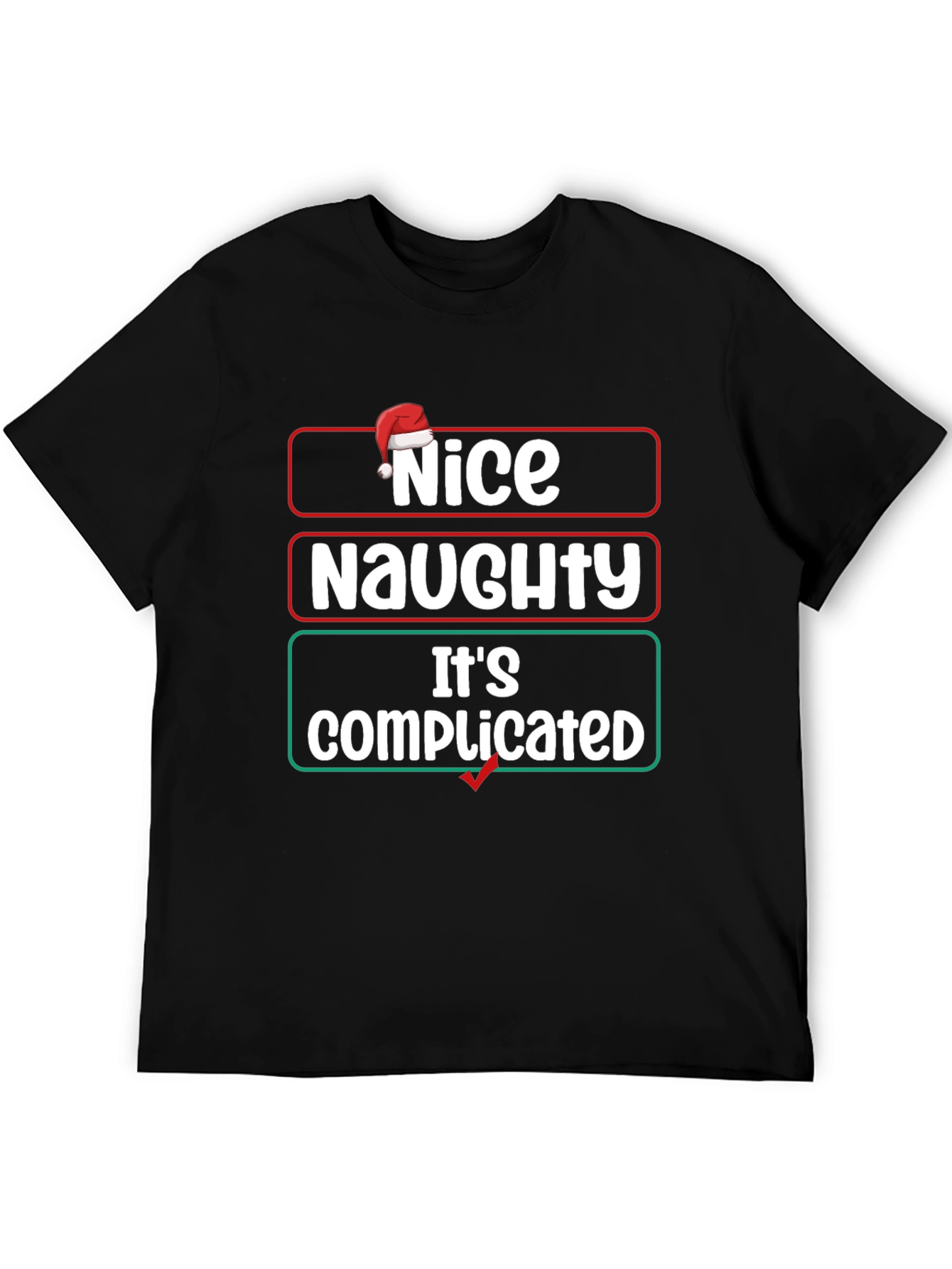 Black Nice Naughty Complicated Graphic T-Shirt view 5