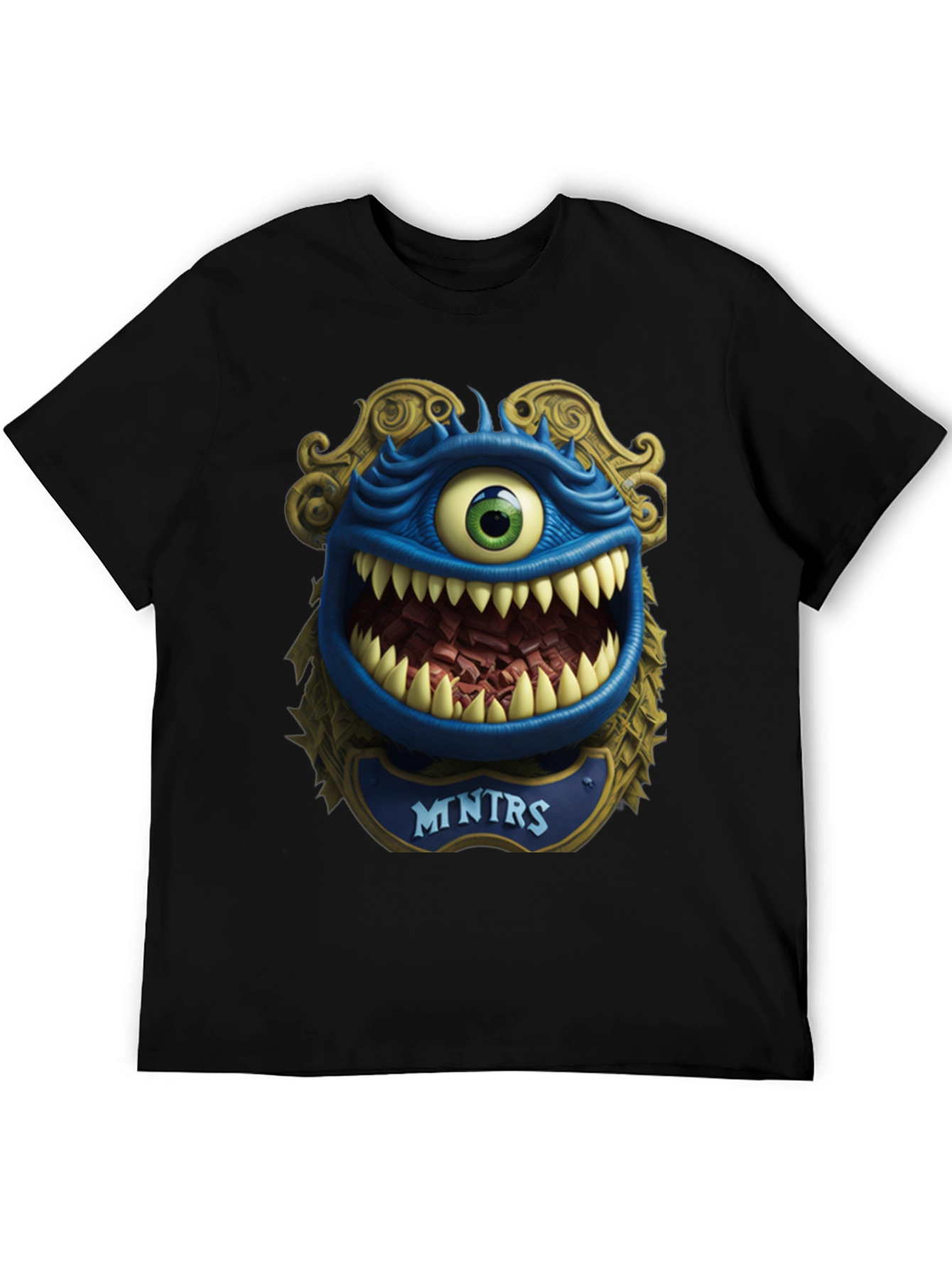 Black Monster Graphic T-Shirt: Mntrs Design view 5