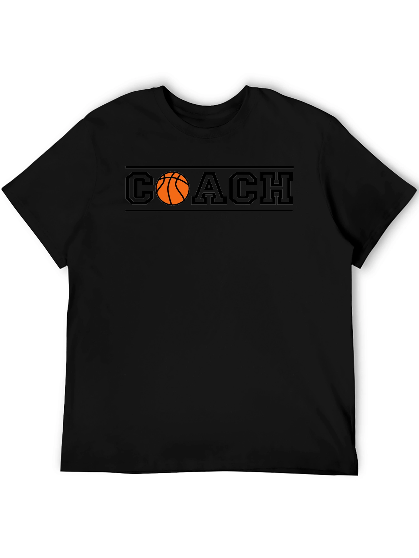Black Basketball Coach T-Shirt - Sports Graphic Tee view 5