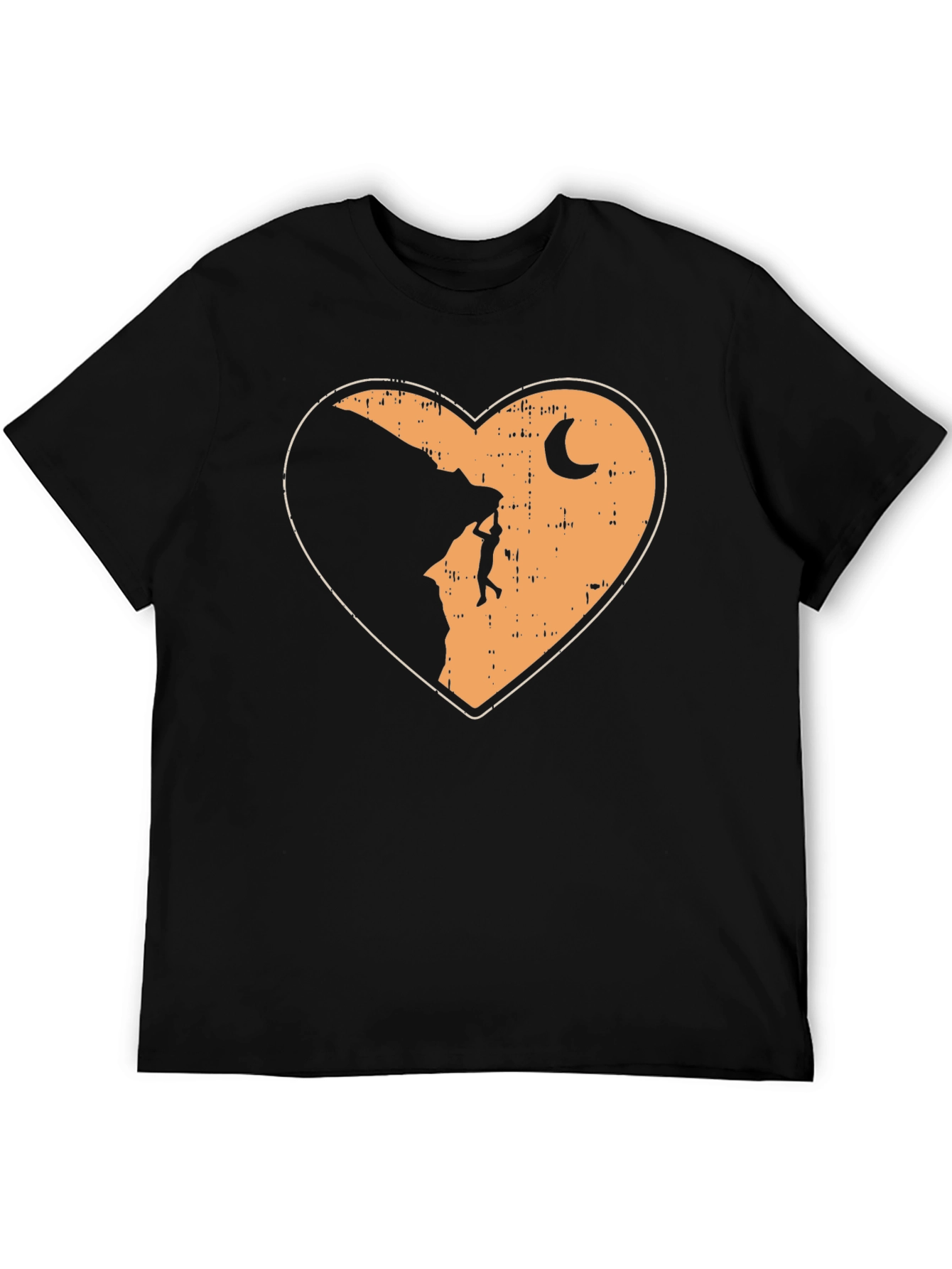 Black Climbing Heart Graphic T-Shirt - Adventure Tee view 5