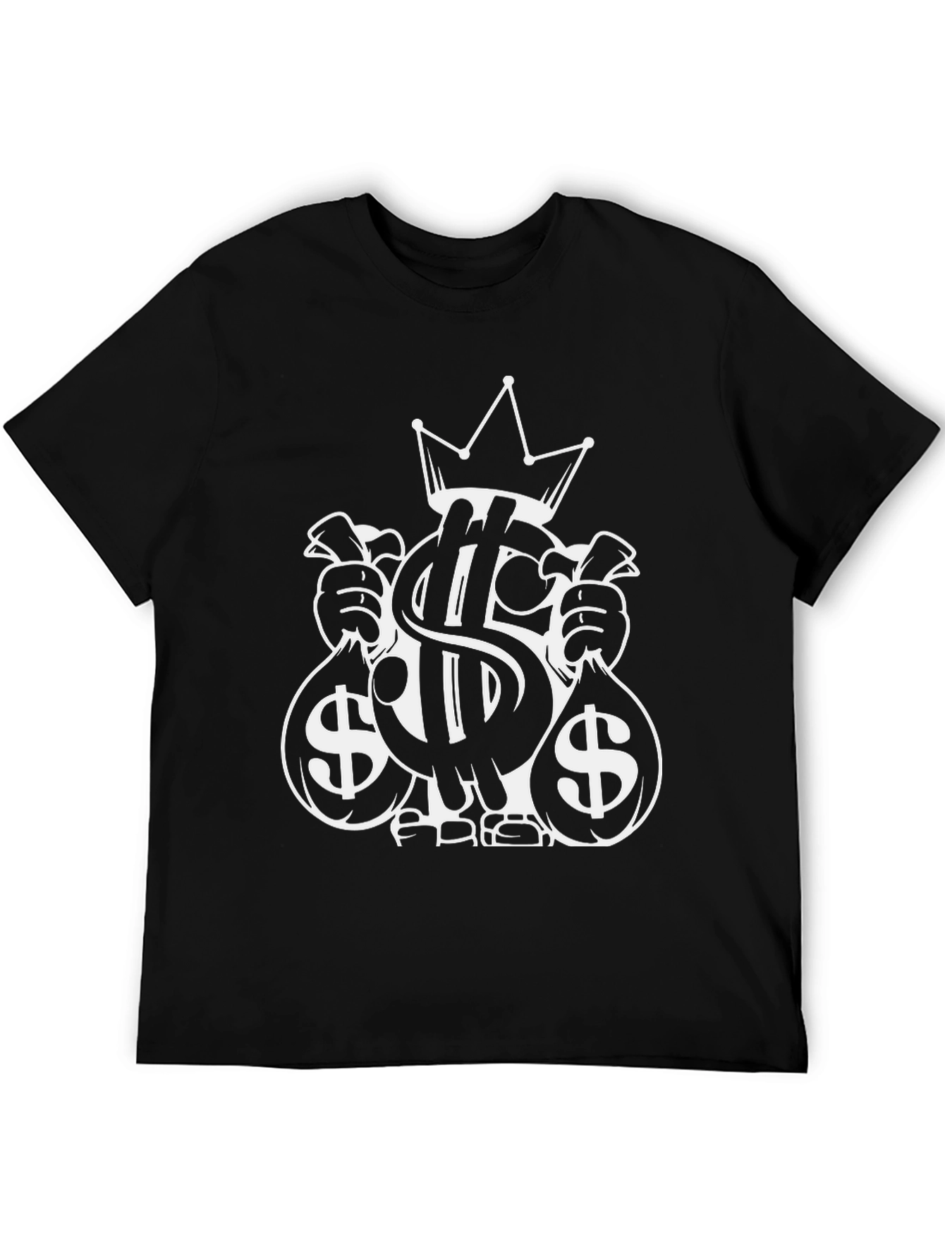 Black Money Bags Crown Graphic Tee - Black view 5