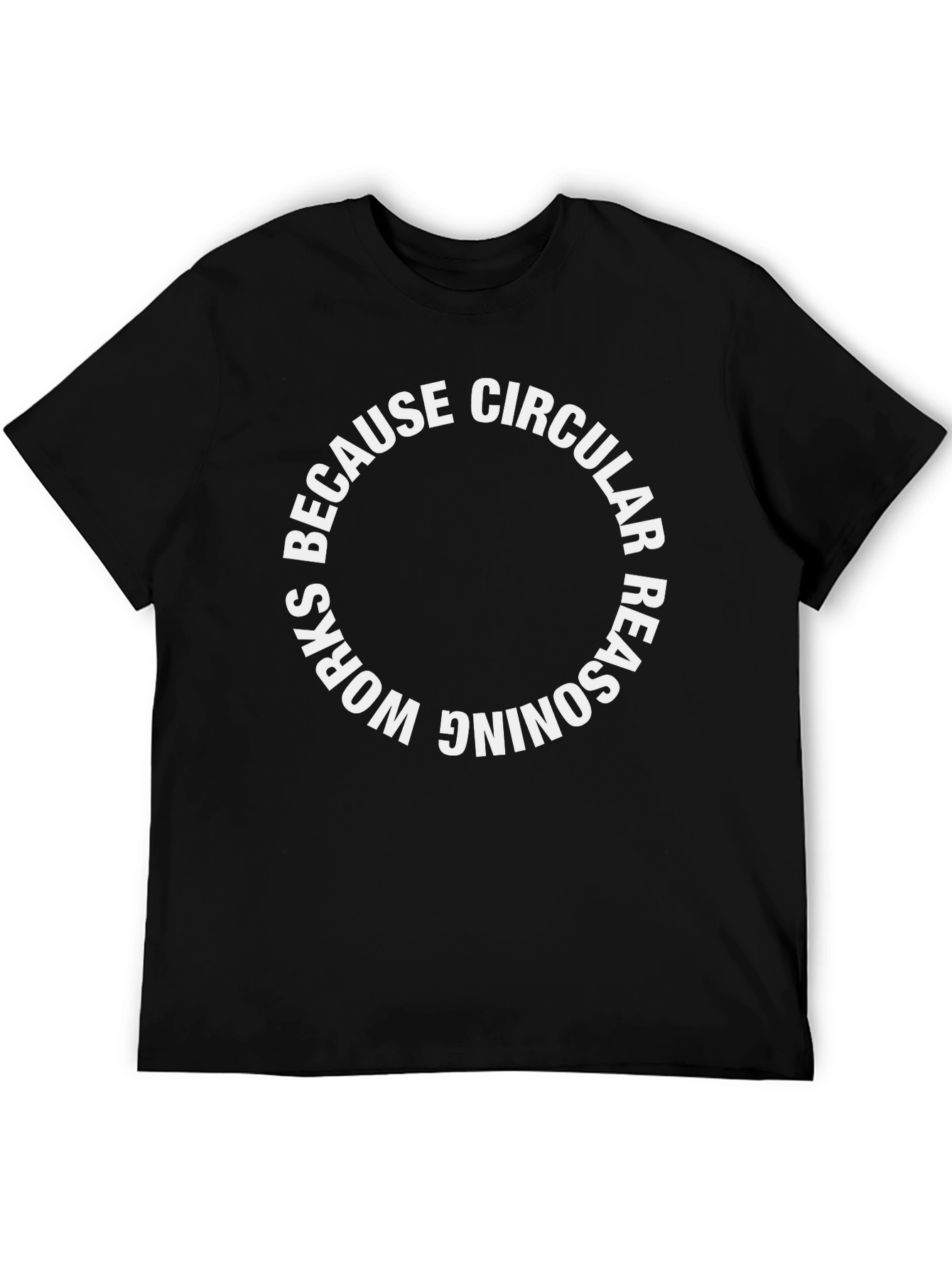 Black Circular Reasoning Graphic Tee - Black view 5