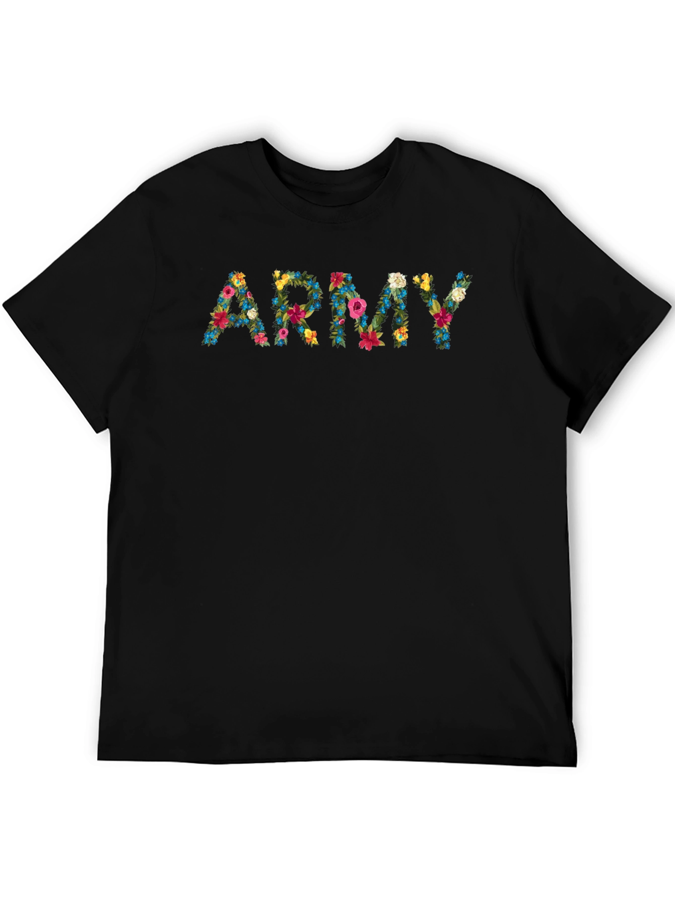 Black Floral Army Graphic T-Shirt view 5