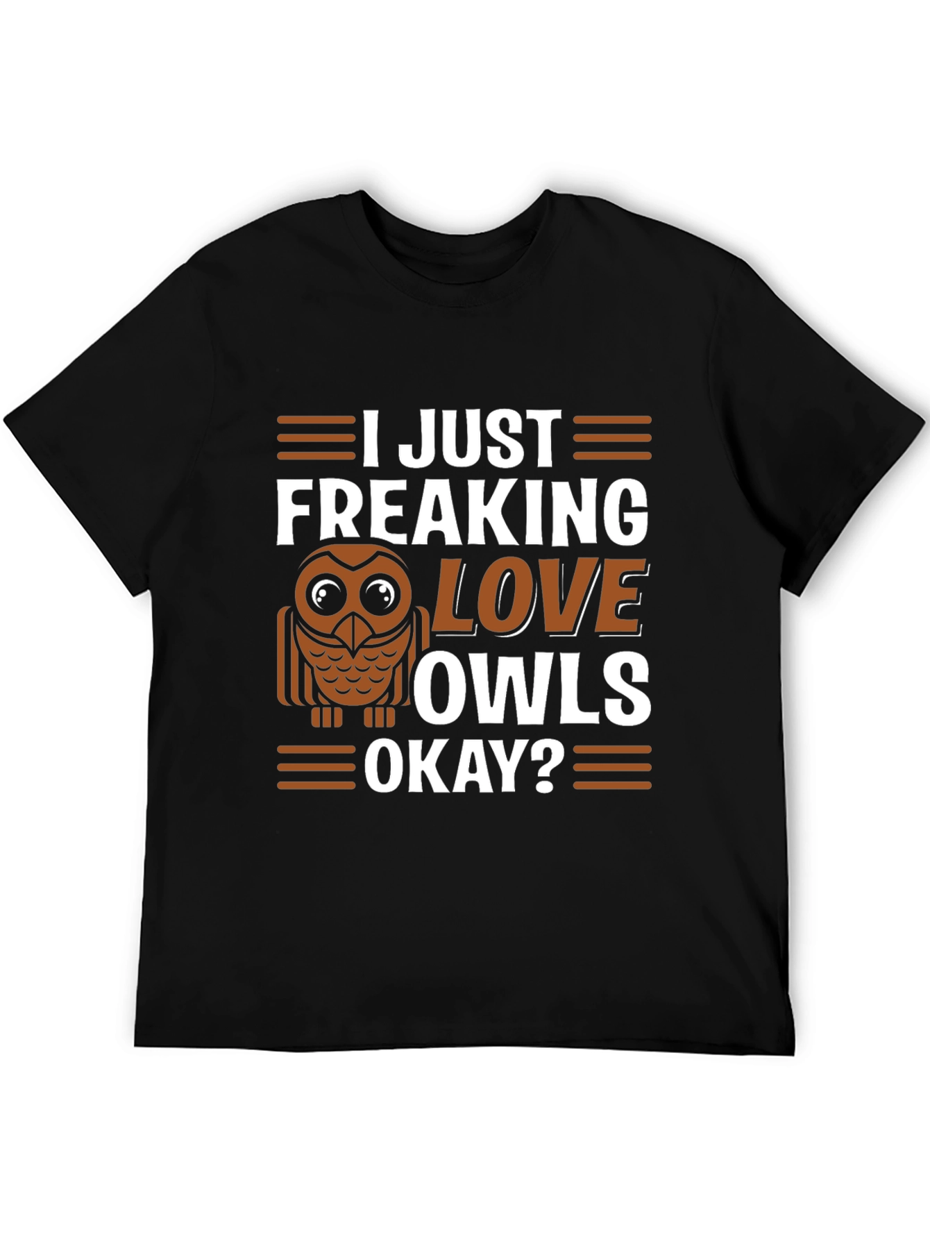 Black I Just Freaking Love Owls T-Shirt view 5