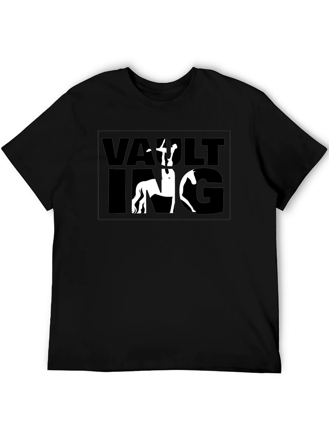 Black Vaulting Horse Rider T-Shirt - Black Graphic Tee view 5