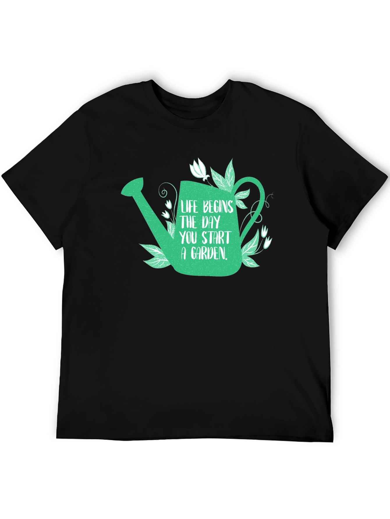 Black Gardening T-Shirt - Life Begins In the Garden view 5