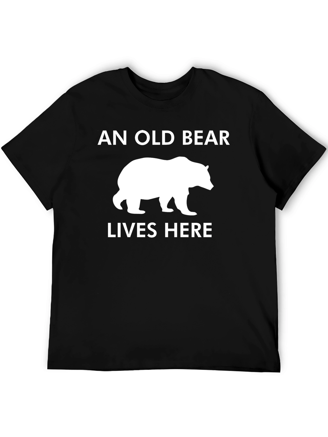 Black An Old Bear Lives Here T-Shirt - Black, Graphic Tee view 5