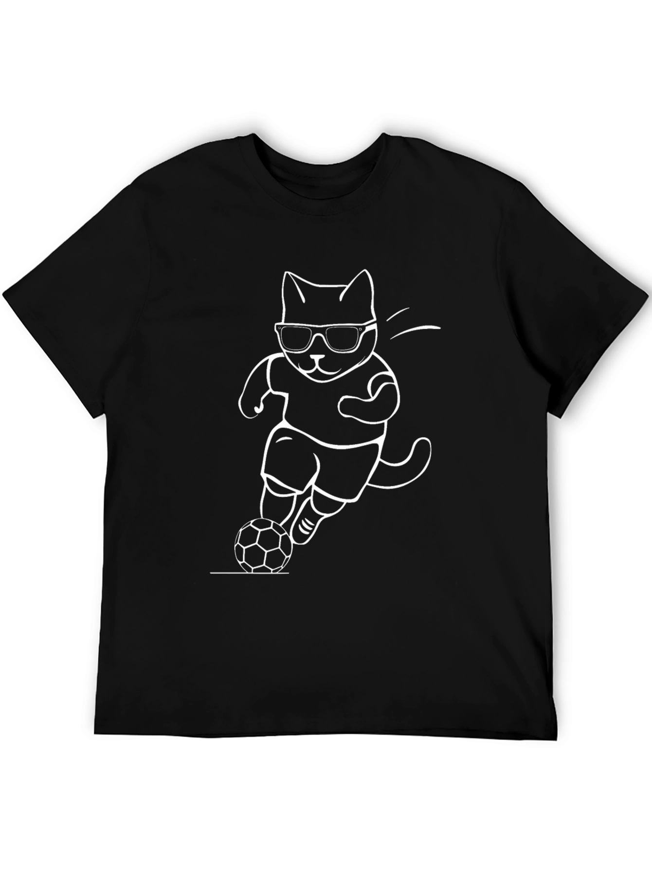 Black Cool Cat Soccer T-Shirt view 5