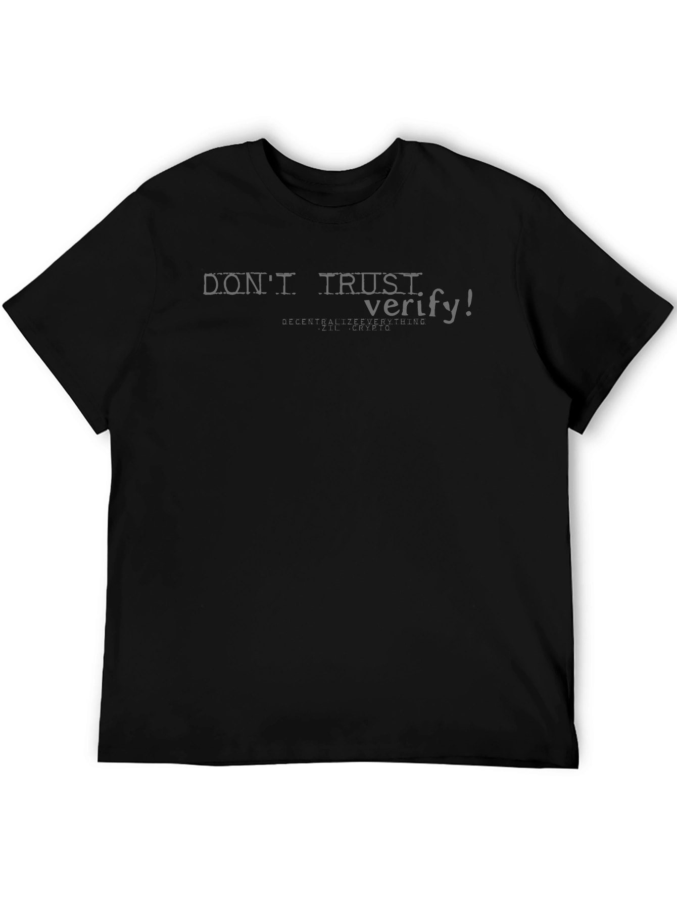 Black Don't Trust, Verify T-Shirt - Crypto Inspired Black Tee view 5