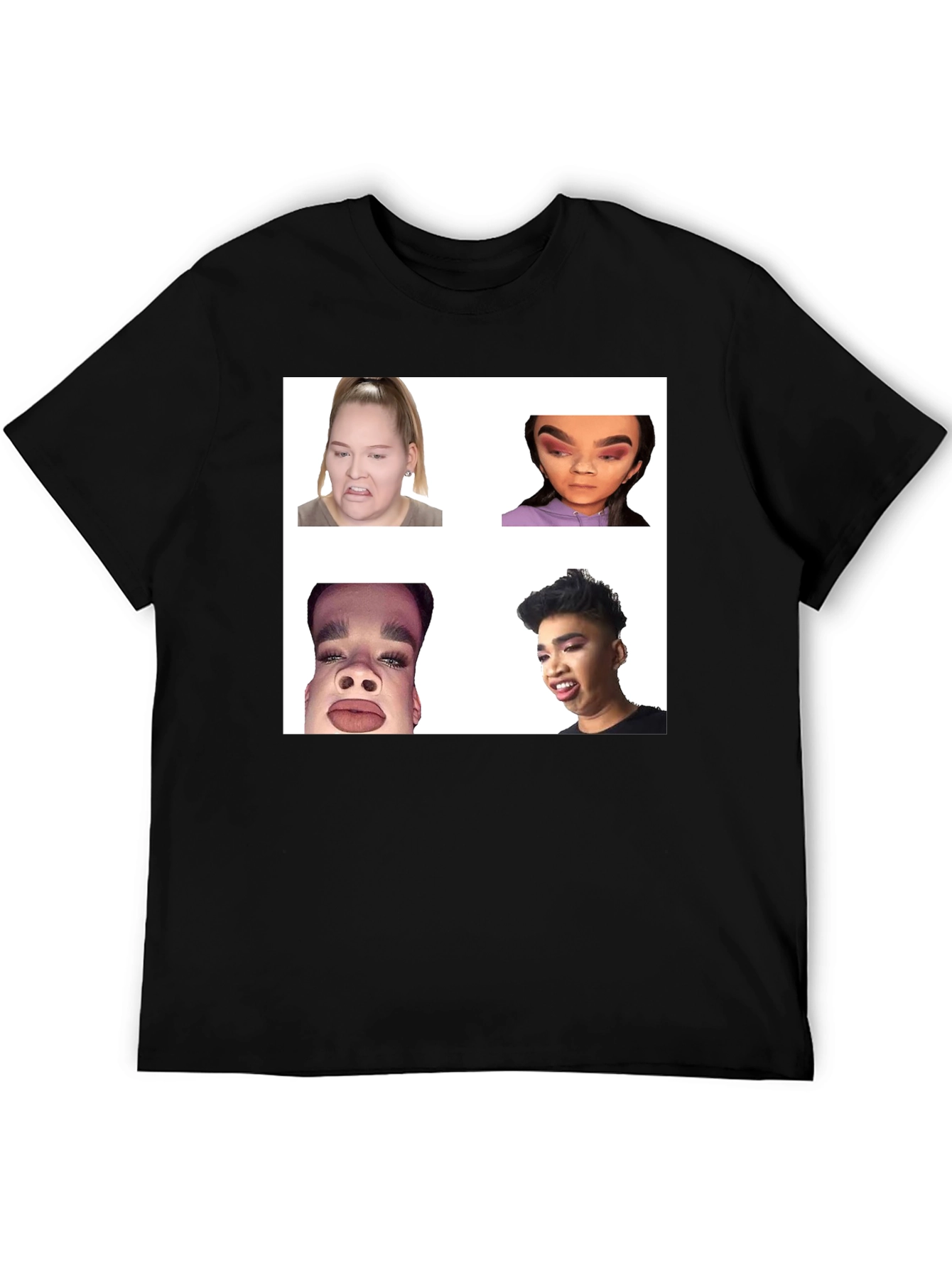 Black Meme Faces Graphic Tee - Funny Unisex T-Shirt view 5