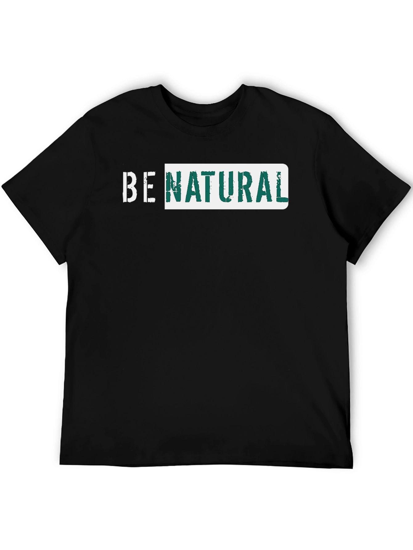 Black Be Natural Graphic Tee - Black Cotton T-Shirt view 5