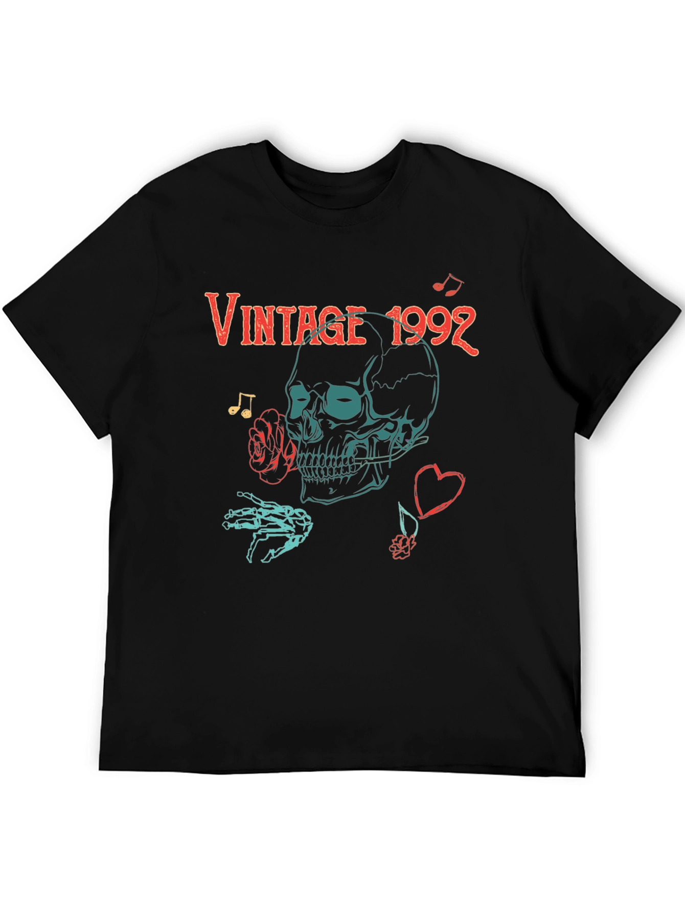 Black Vintage 1992 Skull Graphic T-Shirt view 5