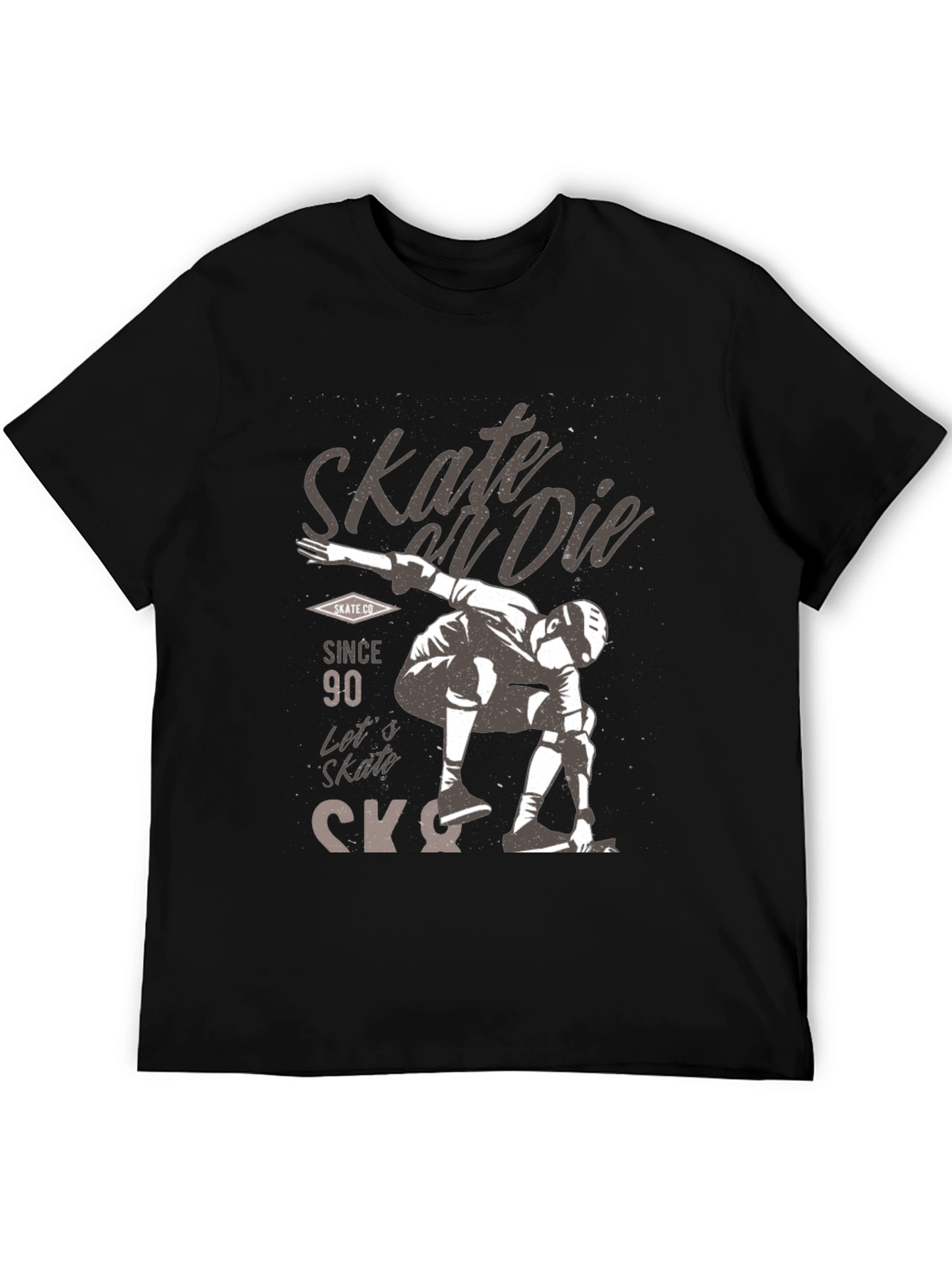 Black Skate or Die Graphic Tee - Skateboarding T-Shirt view 5