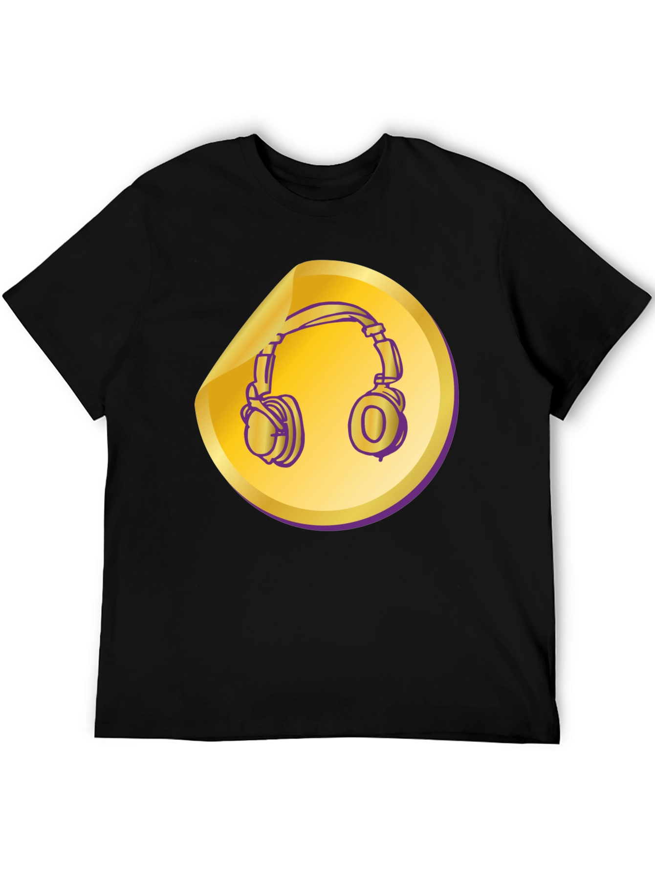 Black Headphones Graphic Tee - Music Lover Shirt view 5