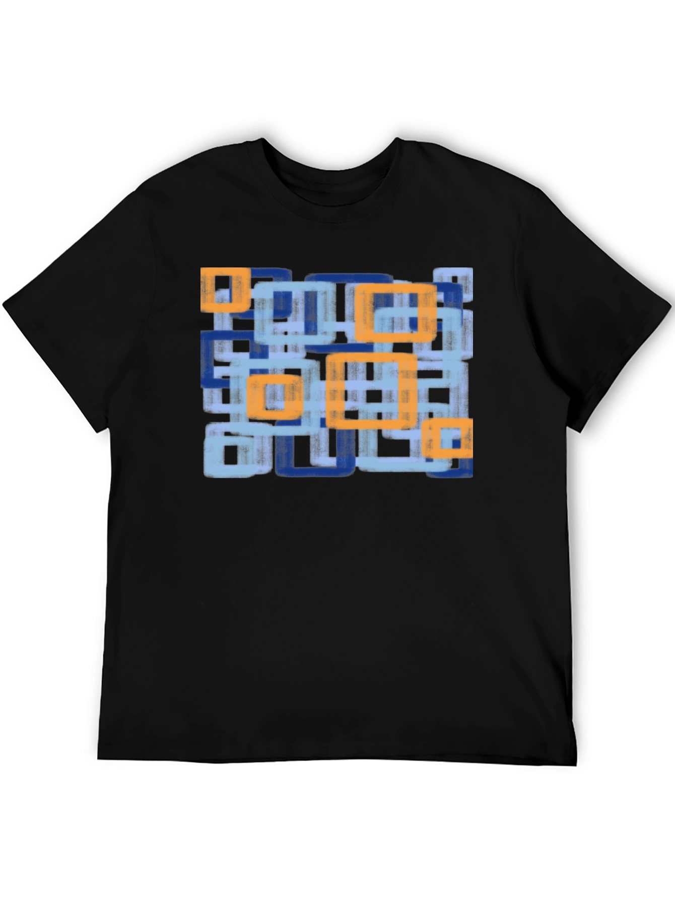 Black Modern Abstract Geometric T-Shirt view 5