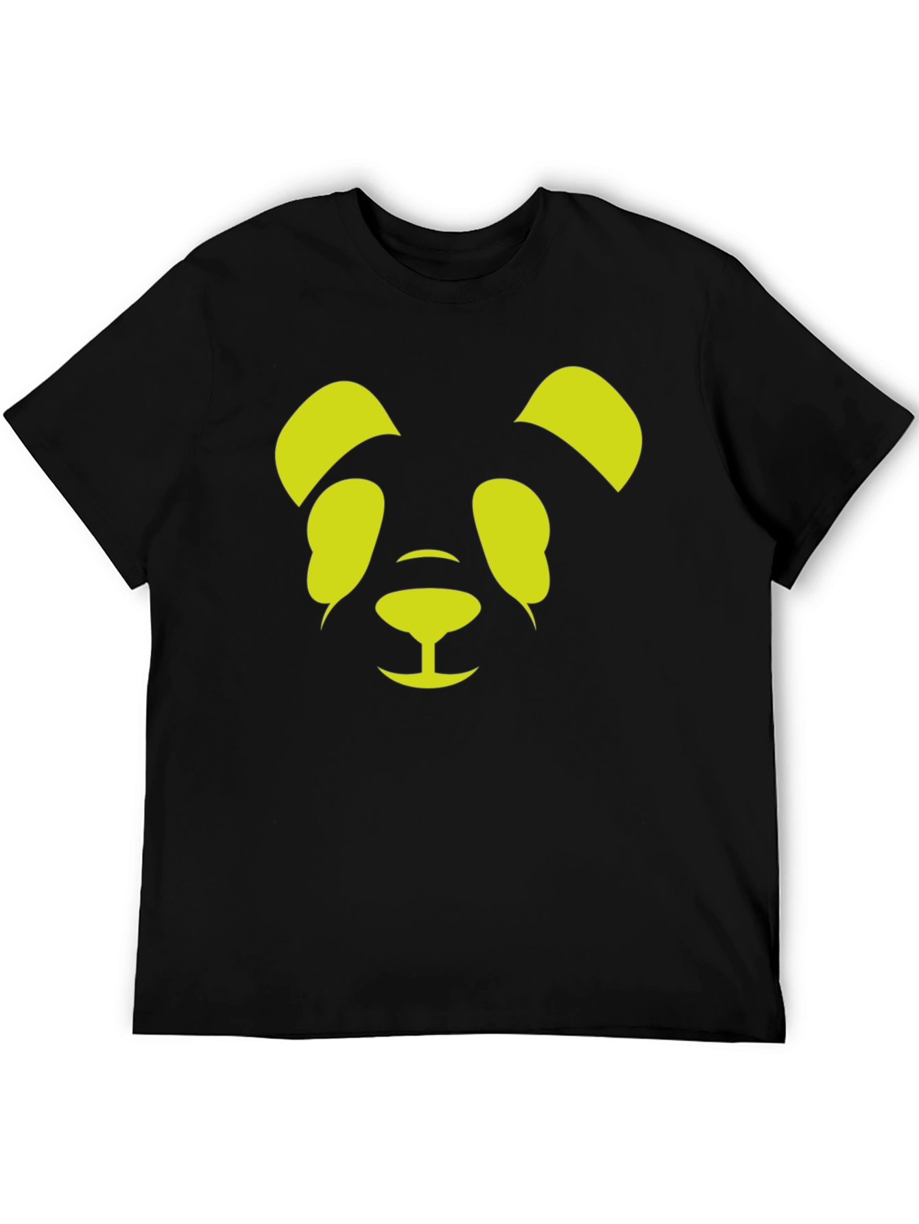 Black Cool Panda Graphic Tee - Black Cotton Blend T-Shirt view 5