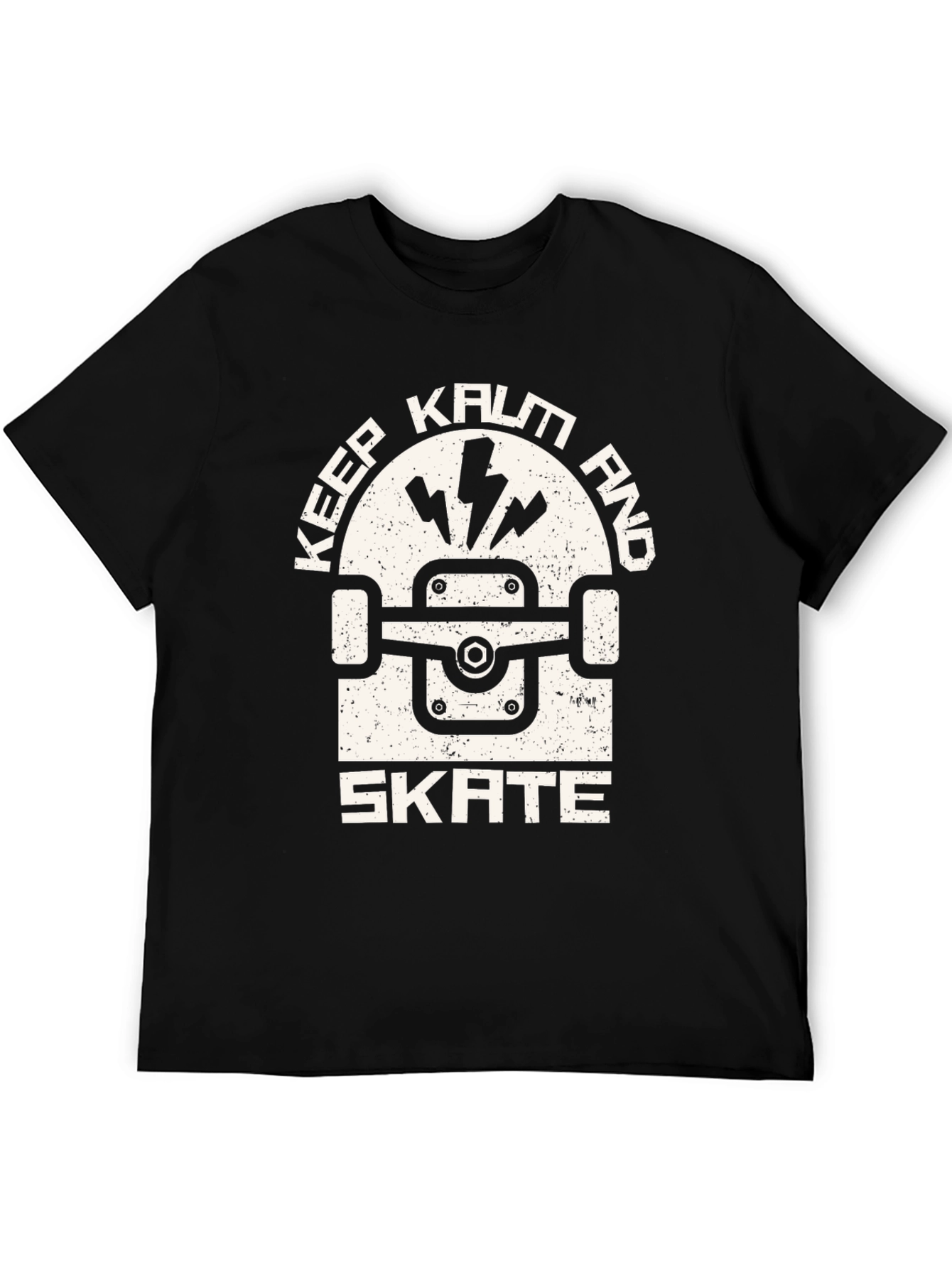 Black Keep Kalm and Skate Black T-Shirt view 5