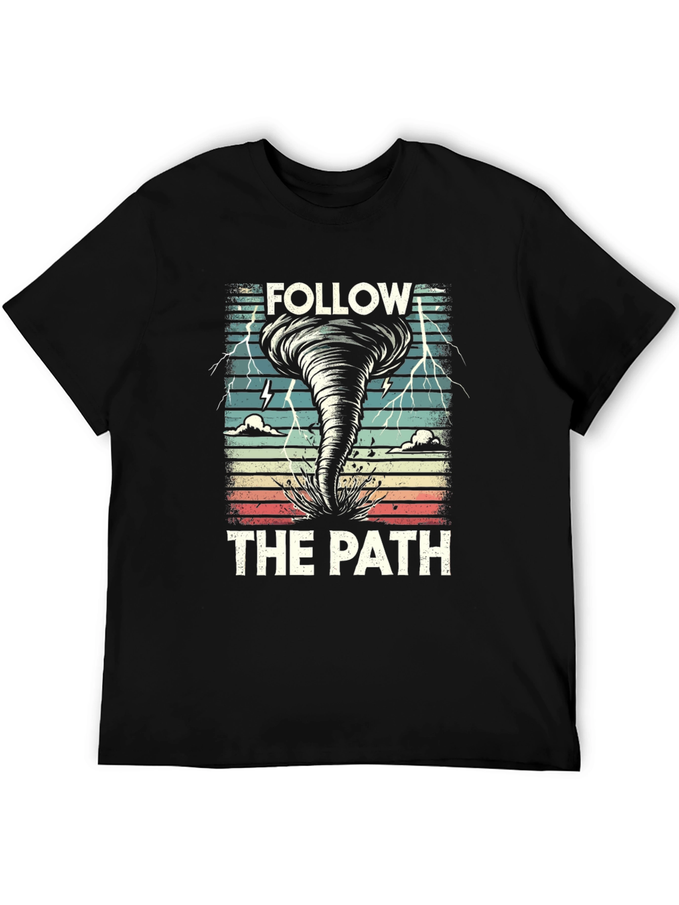 Black Follow the Path Tornado Graphic T-Shirt view 5