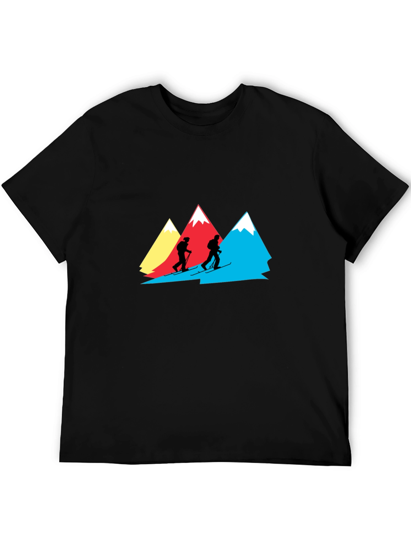 Black Mountain Skiers Graphic Tee - Black Cotton Shirt view 5