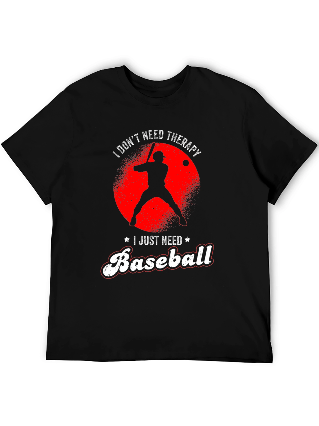 Black I Don't Need Therapy, Baseball T-Shirt view 5