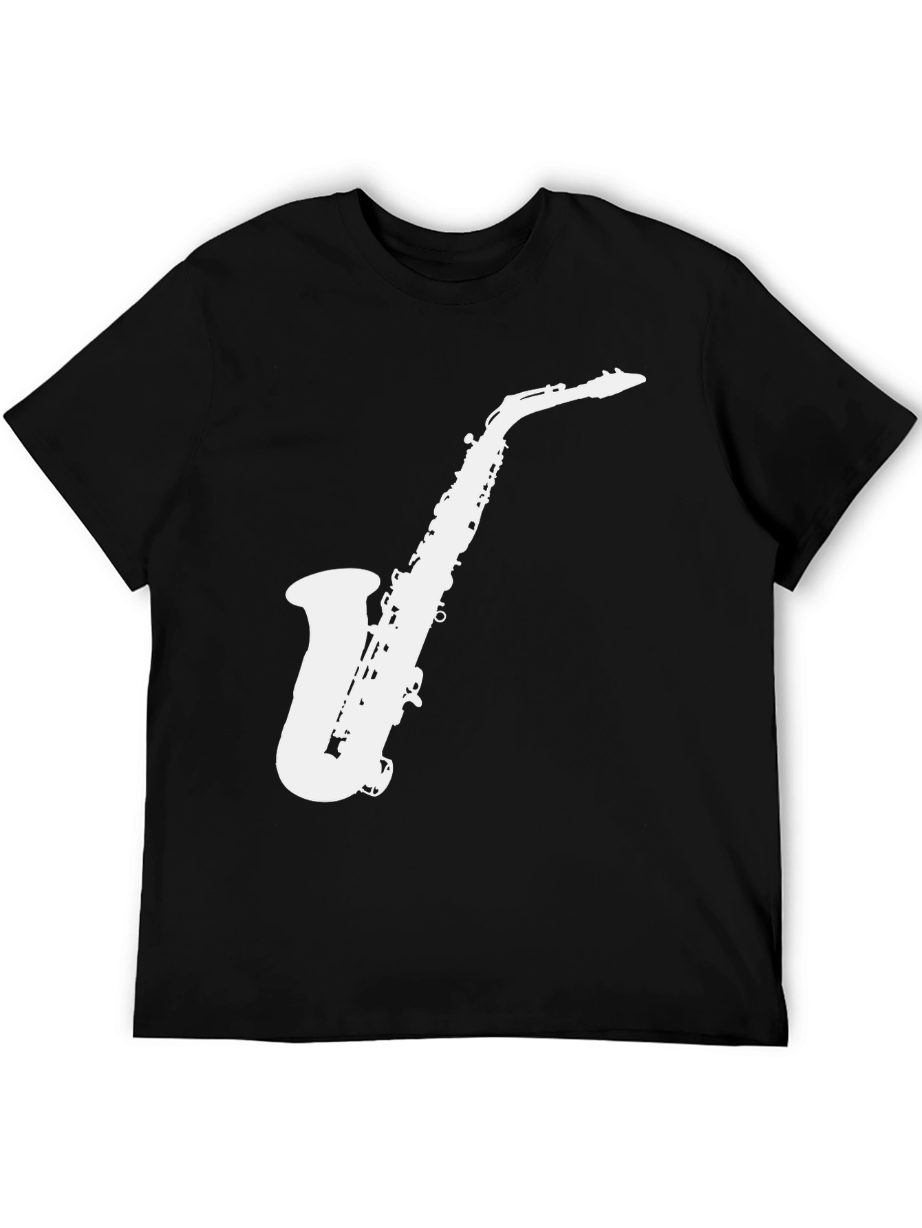 Black Saxophone Graphic Tee - Black Music Lover T-Shirt view 5