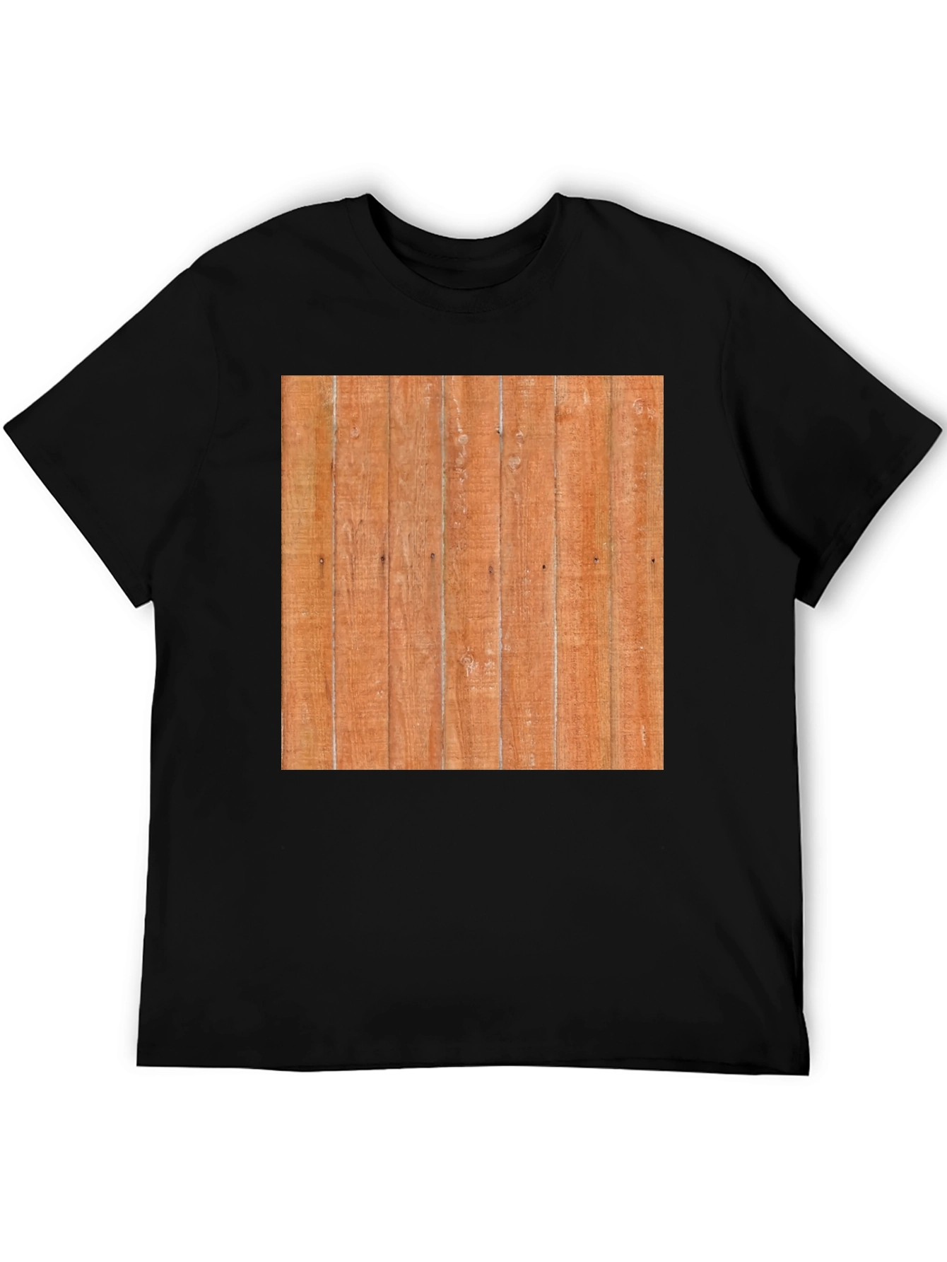 Black Wood Panel Graphic Tee - Unique Design, Black Shirt view 5