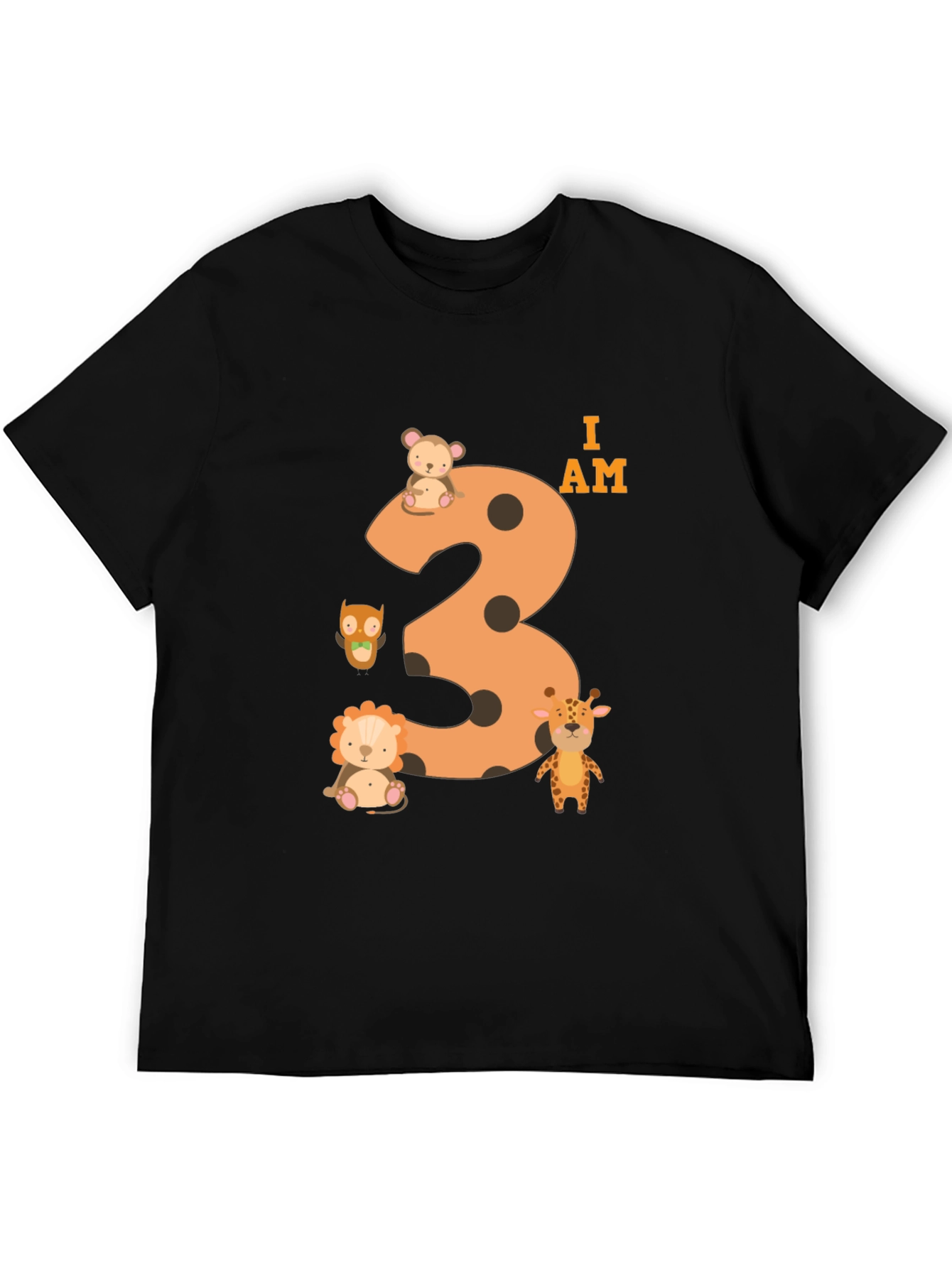 Black I am 3rd Birthday T-Shirt for Kids view 5