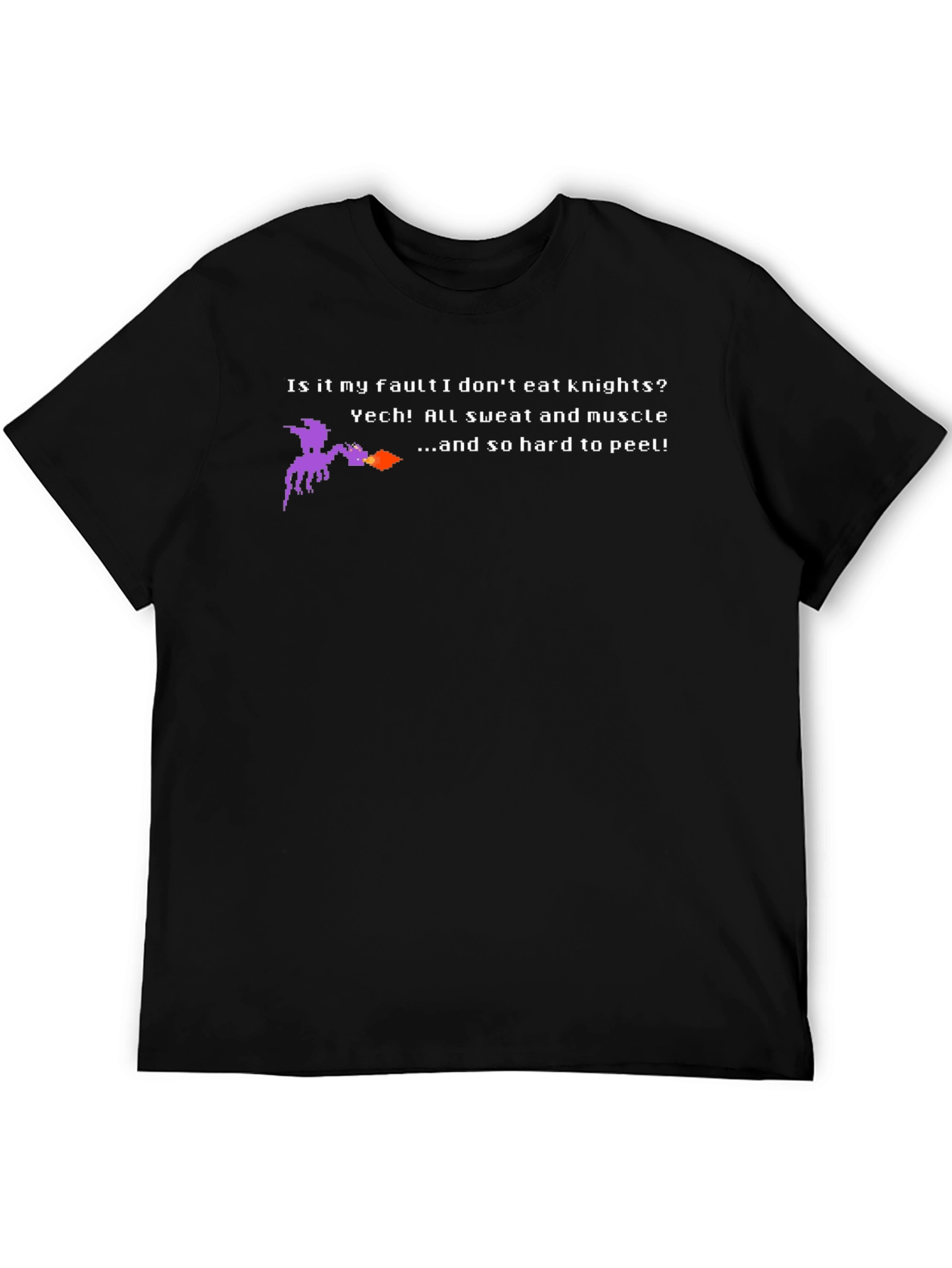Black Dragon Knights T-Shirt - Pixel Art Funny Tee view 5