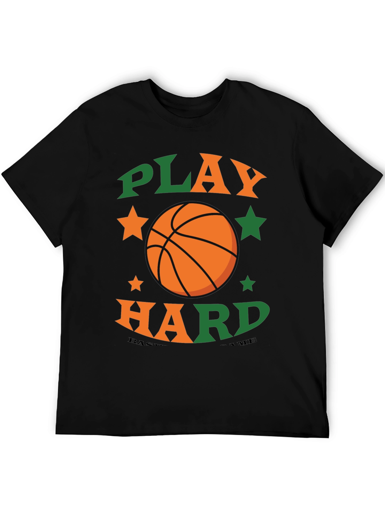 Black Play Hard Basketball Graphic Tee view 5